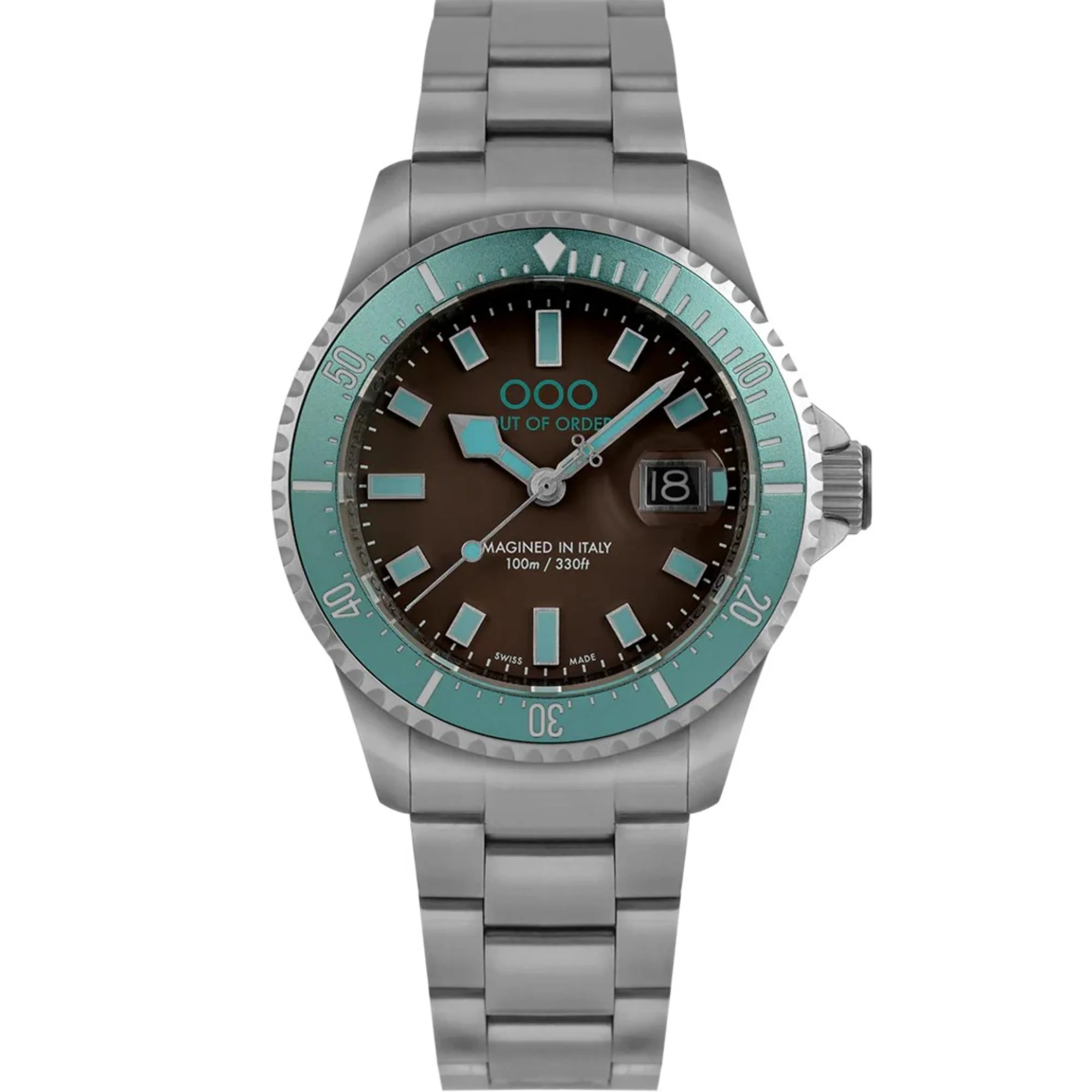 Out of Order Casanova Ultra Brushed Quartz Brown Dial Steel Strap Men's Watch OOO.001-27.TU.MS.SS