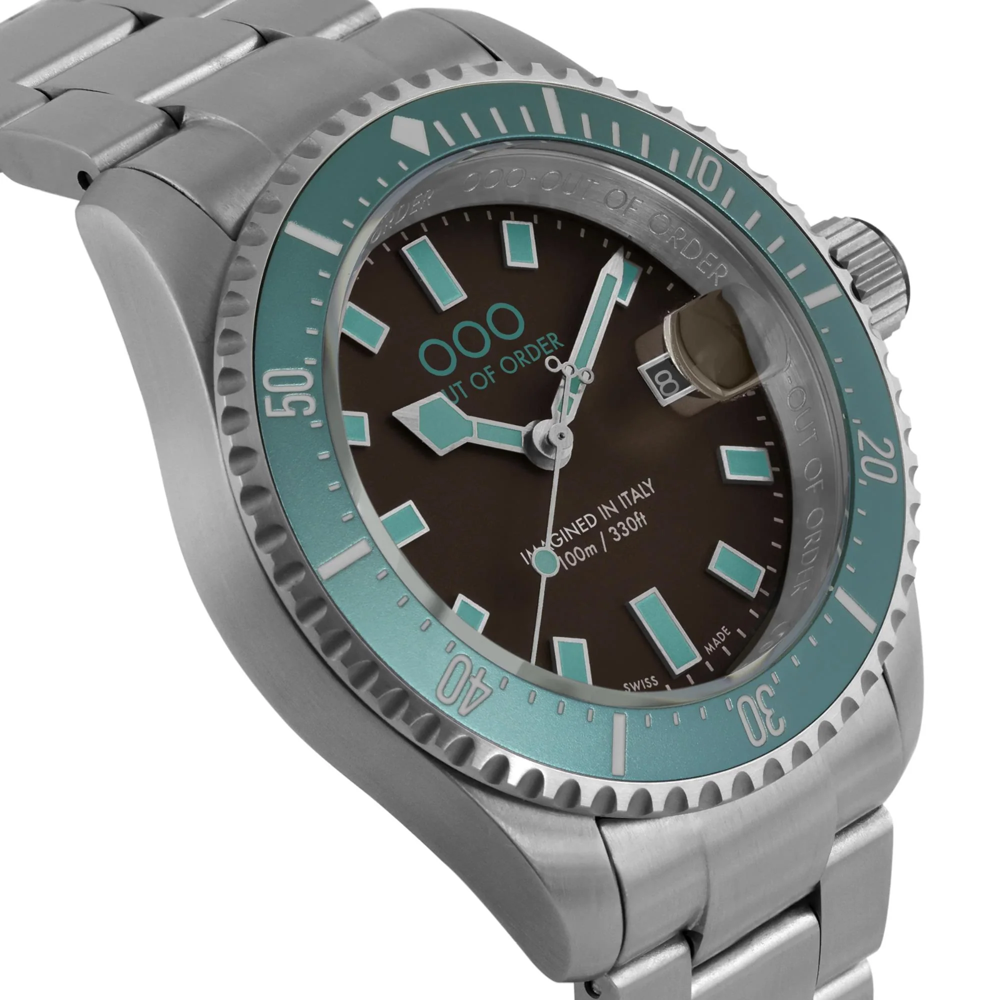 Out of Order Casanova Ultra Brushed Quartz Brown Dial Steel Strap Men's Watch OOO.001-27.TU.MS.SS - Image 10