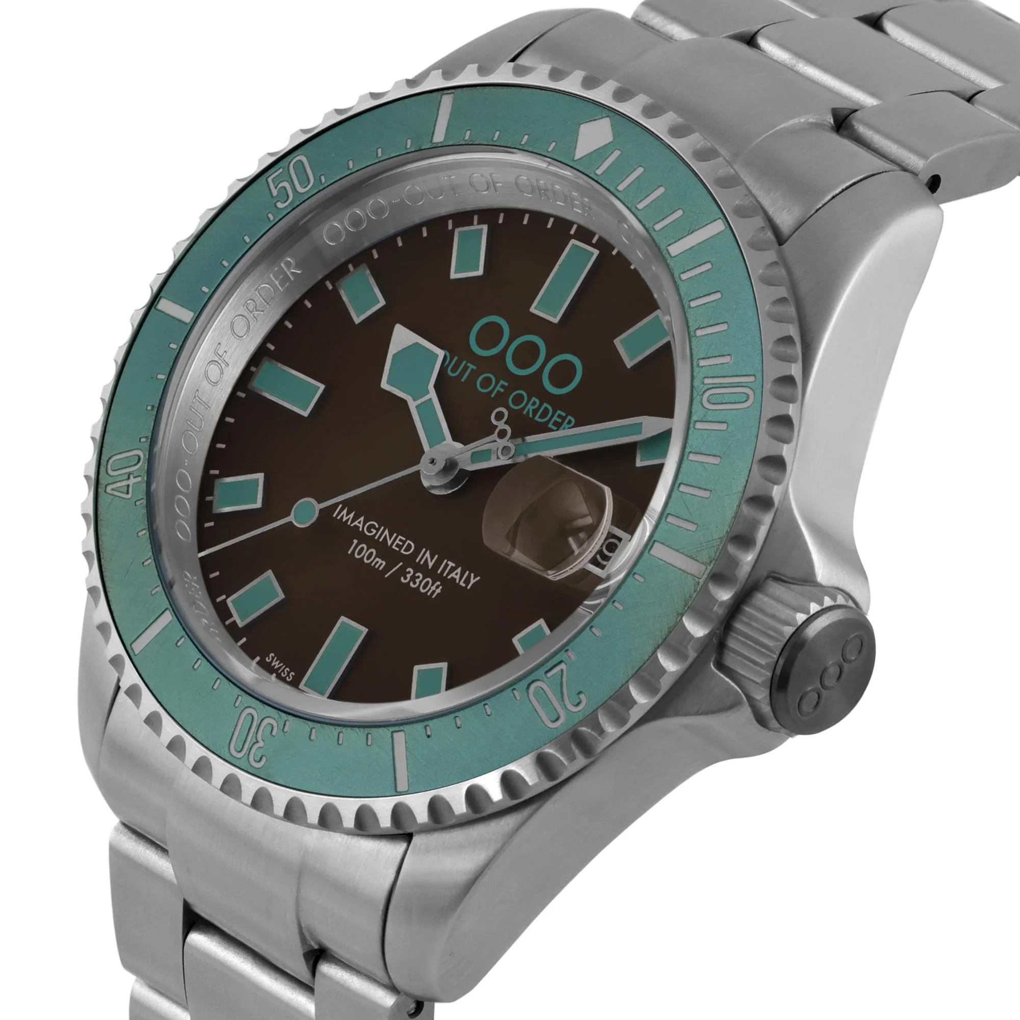 Out of Order Casanova Ultra Brushed Quartz Brown Dial Steel Strap Men's Watch OOO.001-27.TU.MS.SS - Image 9