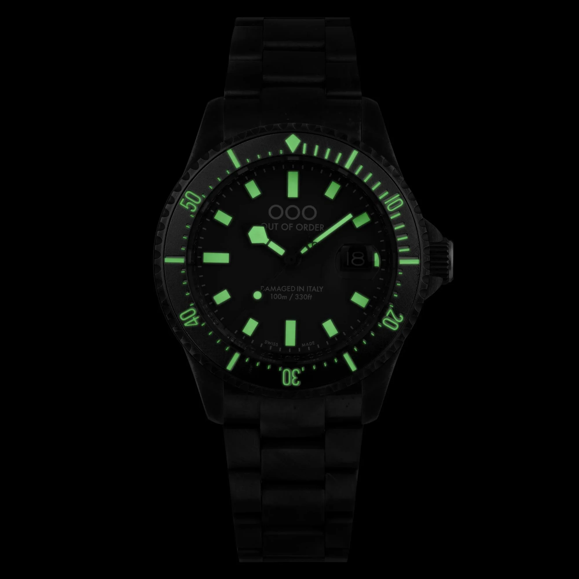 Out of Order Casanova Ultra Distressed Quartz Brown Dial Steel Strap Men's Watch OOO.001-27.TU.MS - Image 2