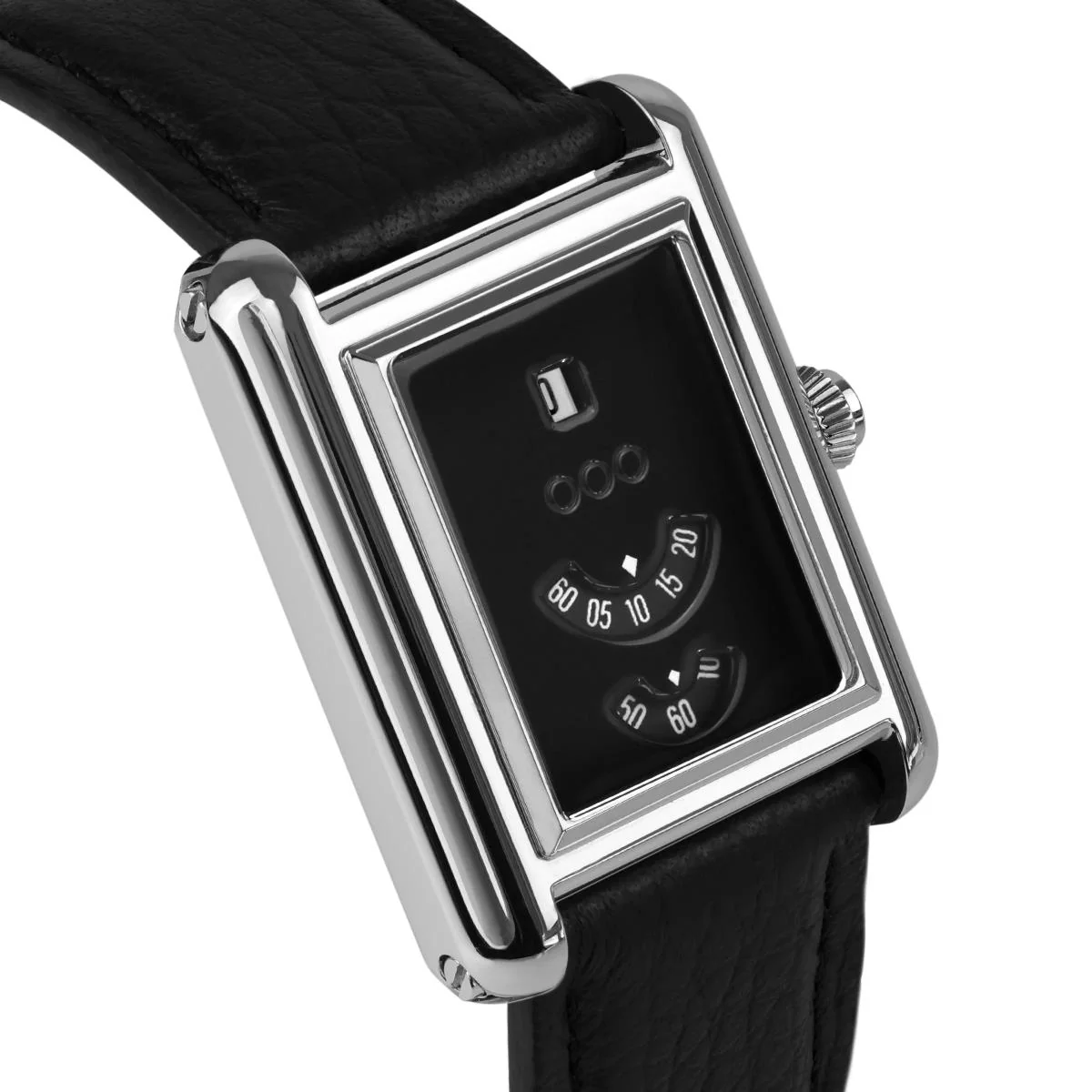 Out Of Order Forma Venti Jumphour Automatic Lacquered Black Dial Leather Strap Unisex Watch F20BLK.316 - Image 5