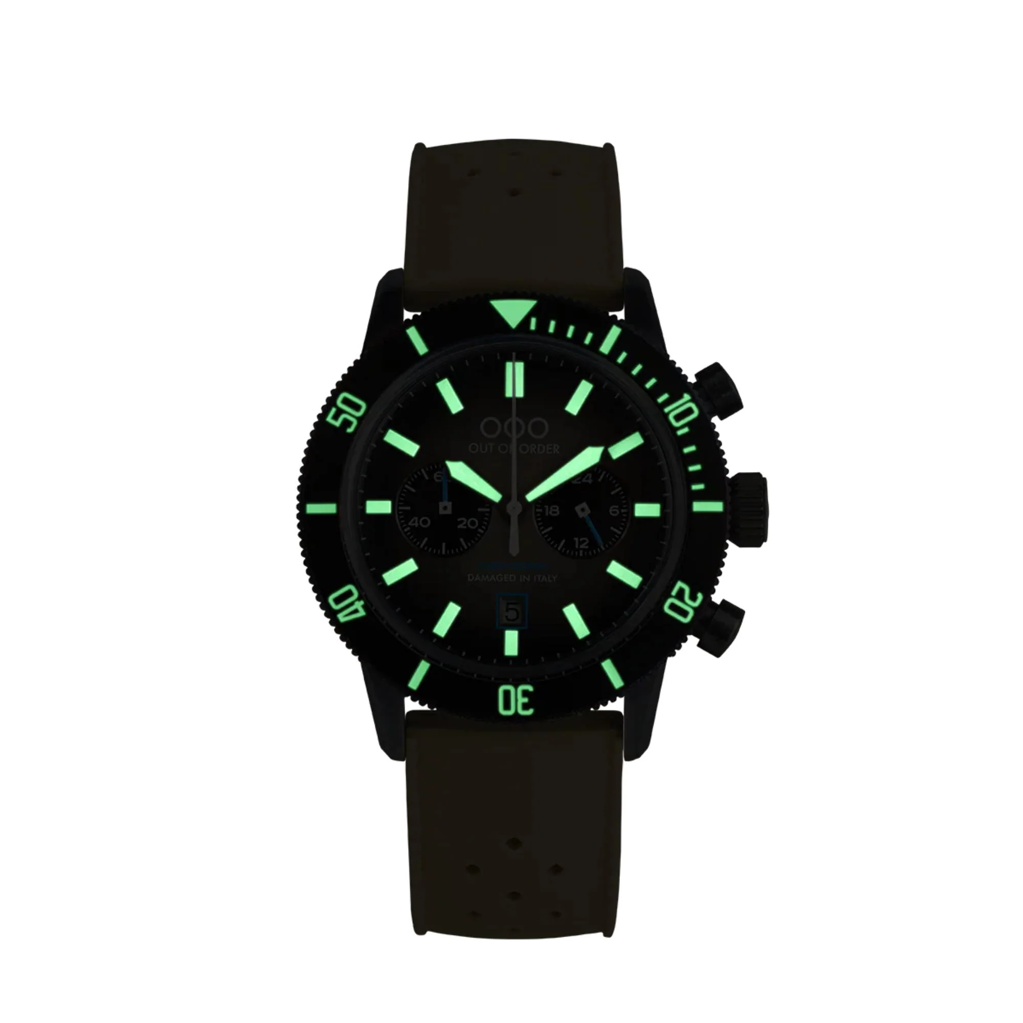 Out of Order Pilot Cronografo Quartz Brown Dial Leather Strap Men's Watch OOO.001-28.GR - Image 10
