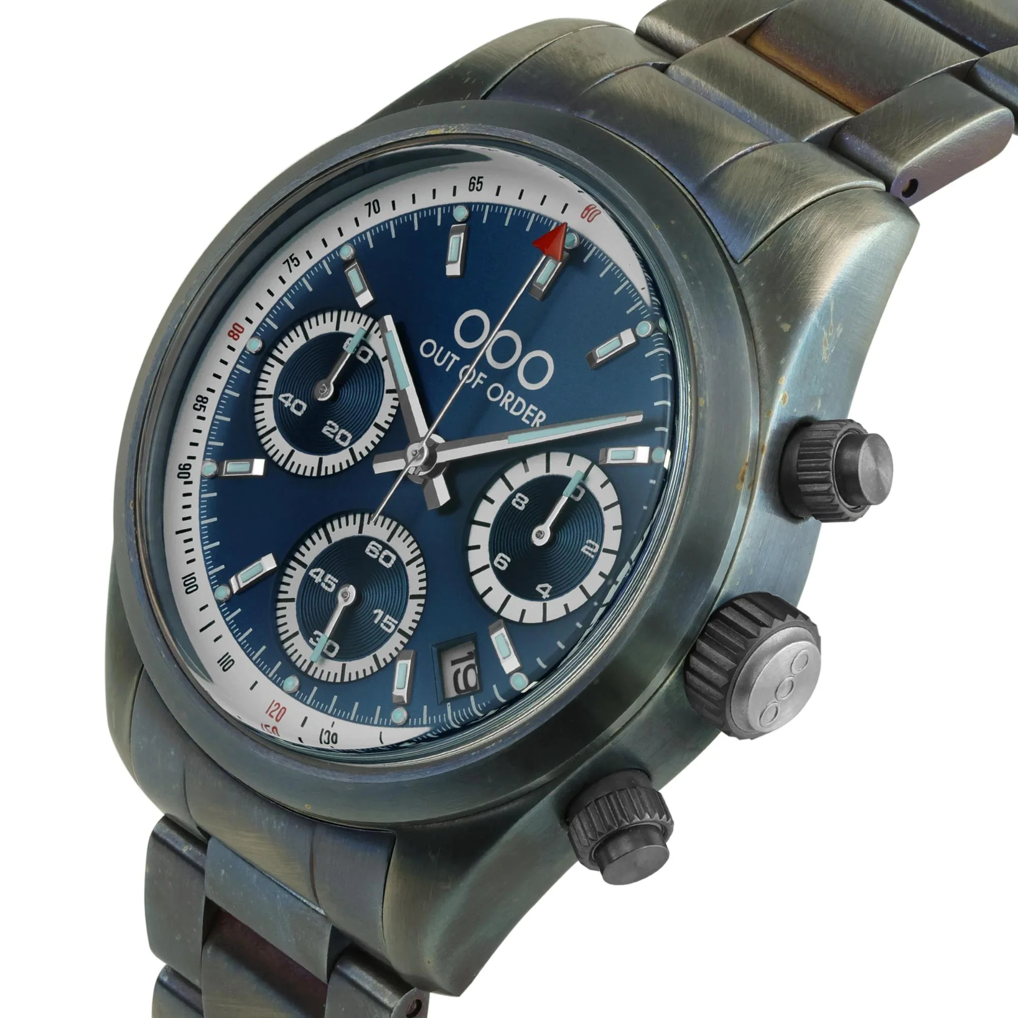 Out of Order Sporty Cronografo Quartz Blue Dial Steel Strap Unisex Watch OOO.001-23.BL.AC - Image 4