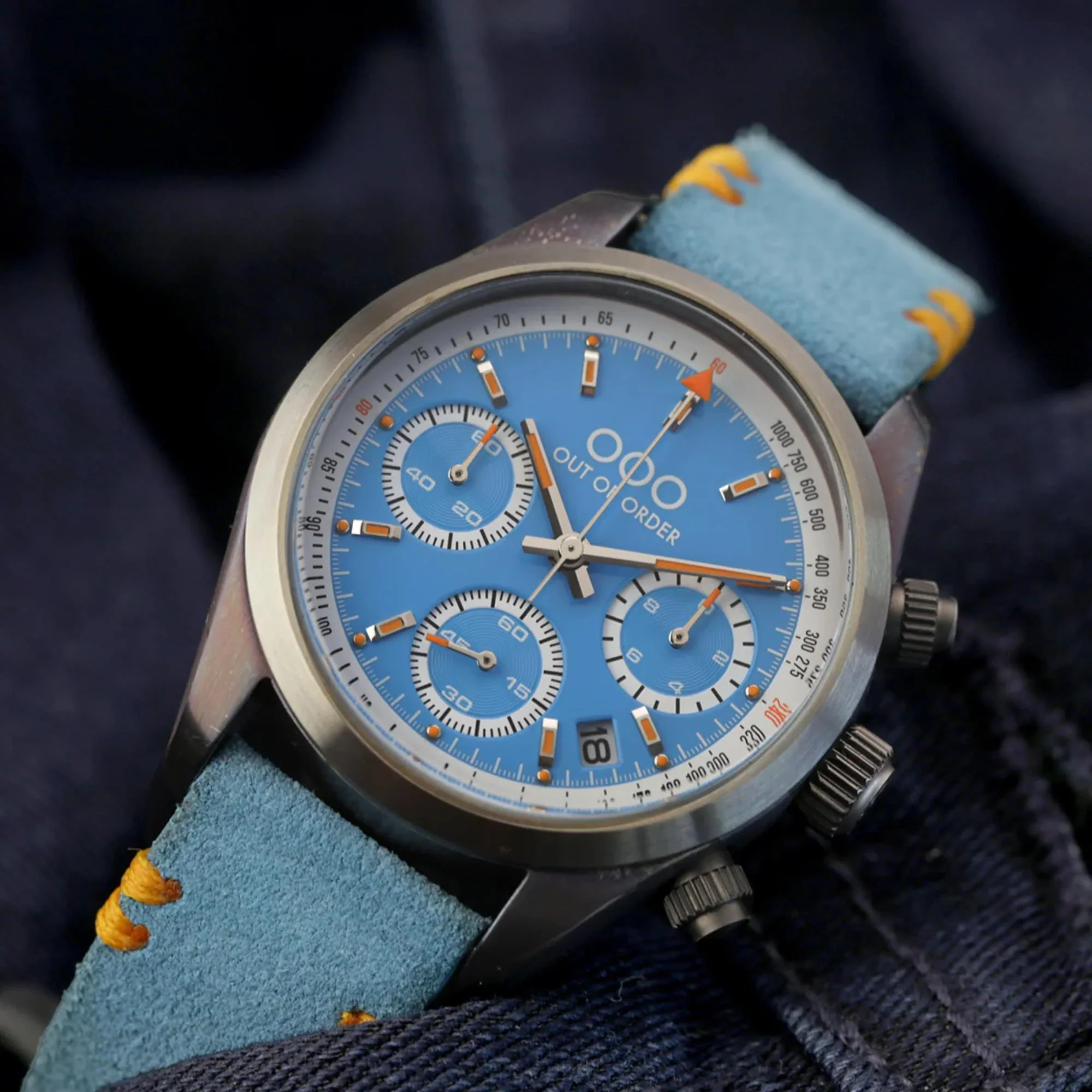 Out of Order Sporty Cronografo Quartz Blue Dial Steel Strap Men's Watch OOO.001-23.AZ.AZ - Image 15