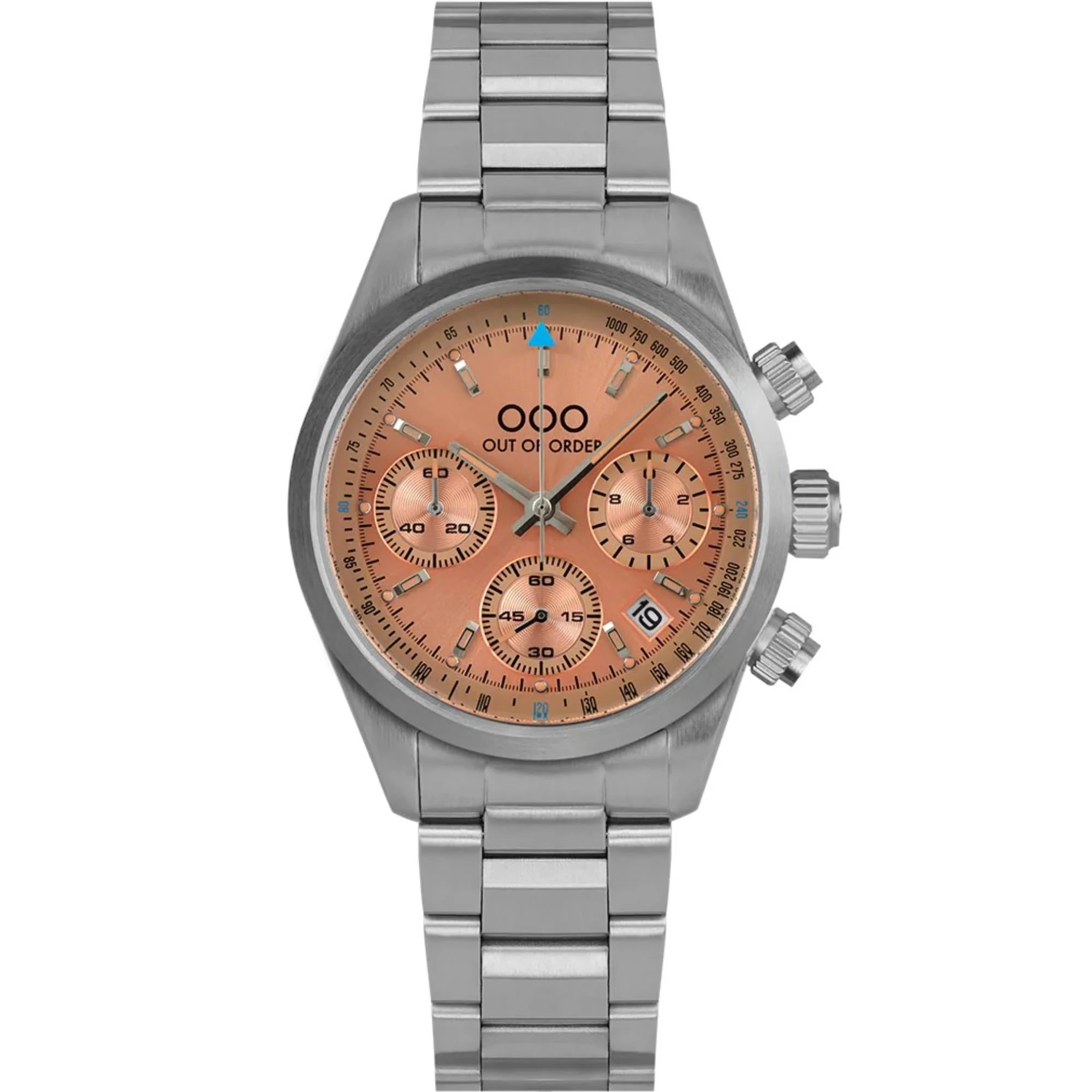 Out of Order Sporty Cronografo Ultra Brush Quartz Peach Dial Steel Strap Unisex Watch OOO.001-23.PE.AC.SS - Image 7