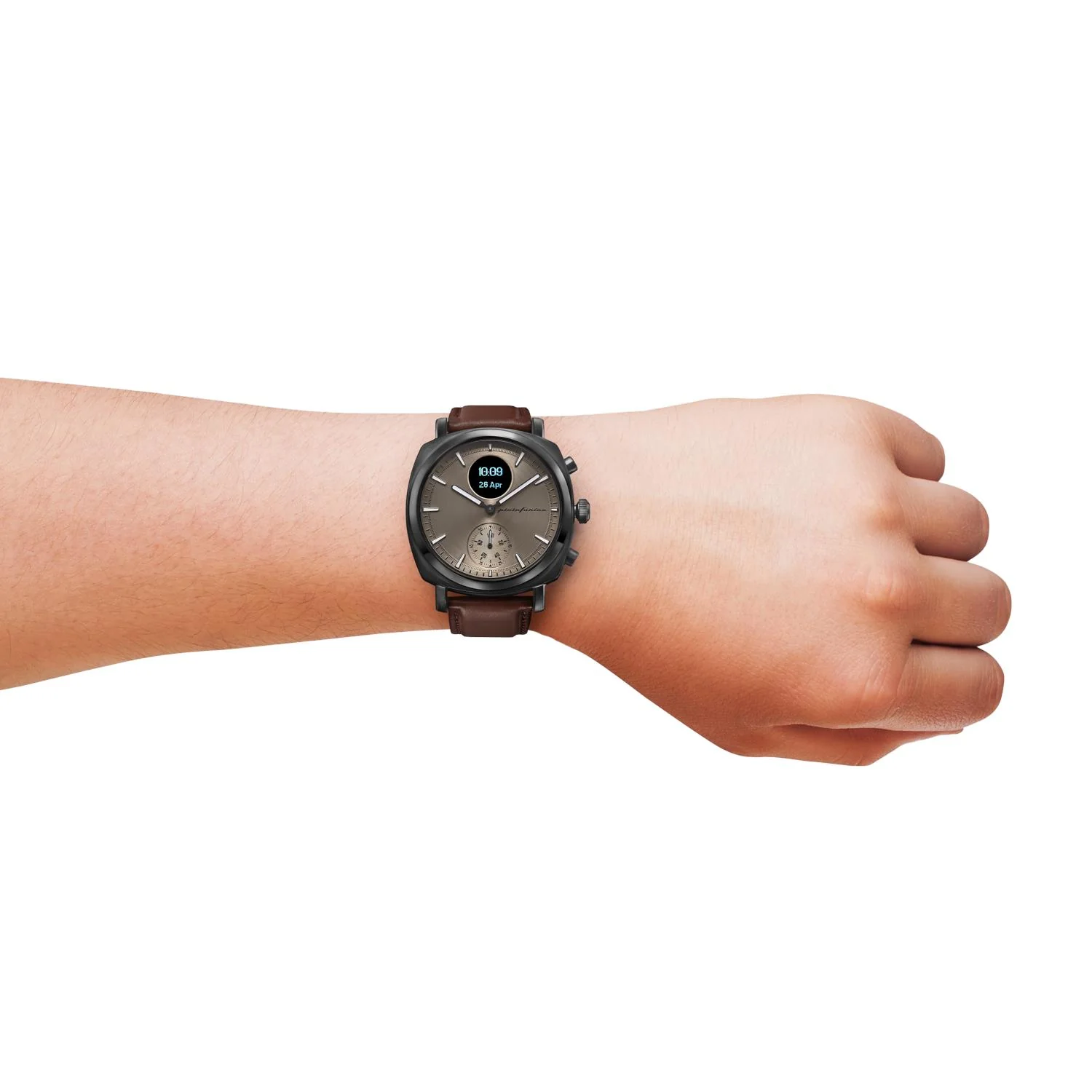 Pininfarina Senso Hybrid Mercure Grey Grey Dial Brown Leather Strap Men’s Watch PMH01A-02 - Image 4