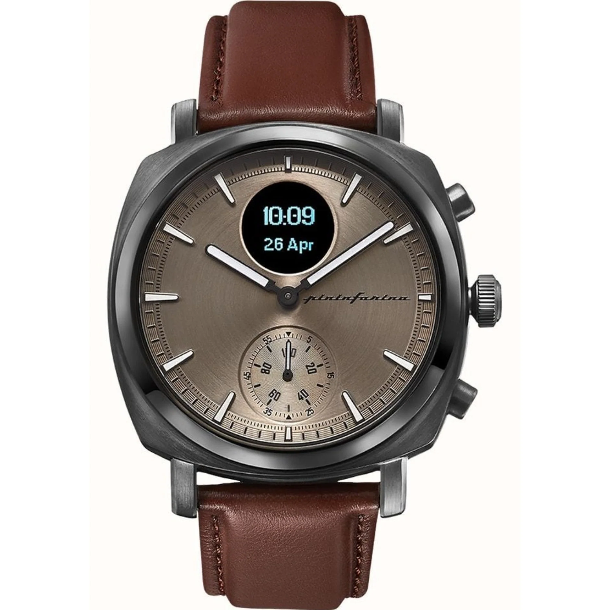 Pininfarina Senso Hybrid Mercure Grey Grey Dial Brown Leather Strap Men’s Watch PMH01A-02 - Image 5