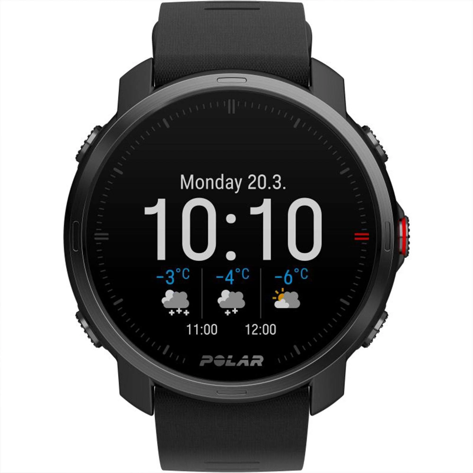 Polar Grit X Quartz Digital Dial Black Rubber Strap Smartwatch 90081734