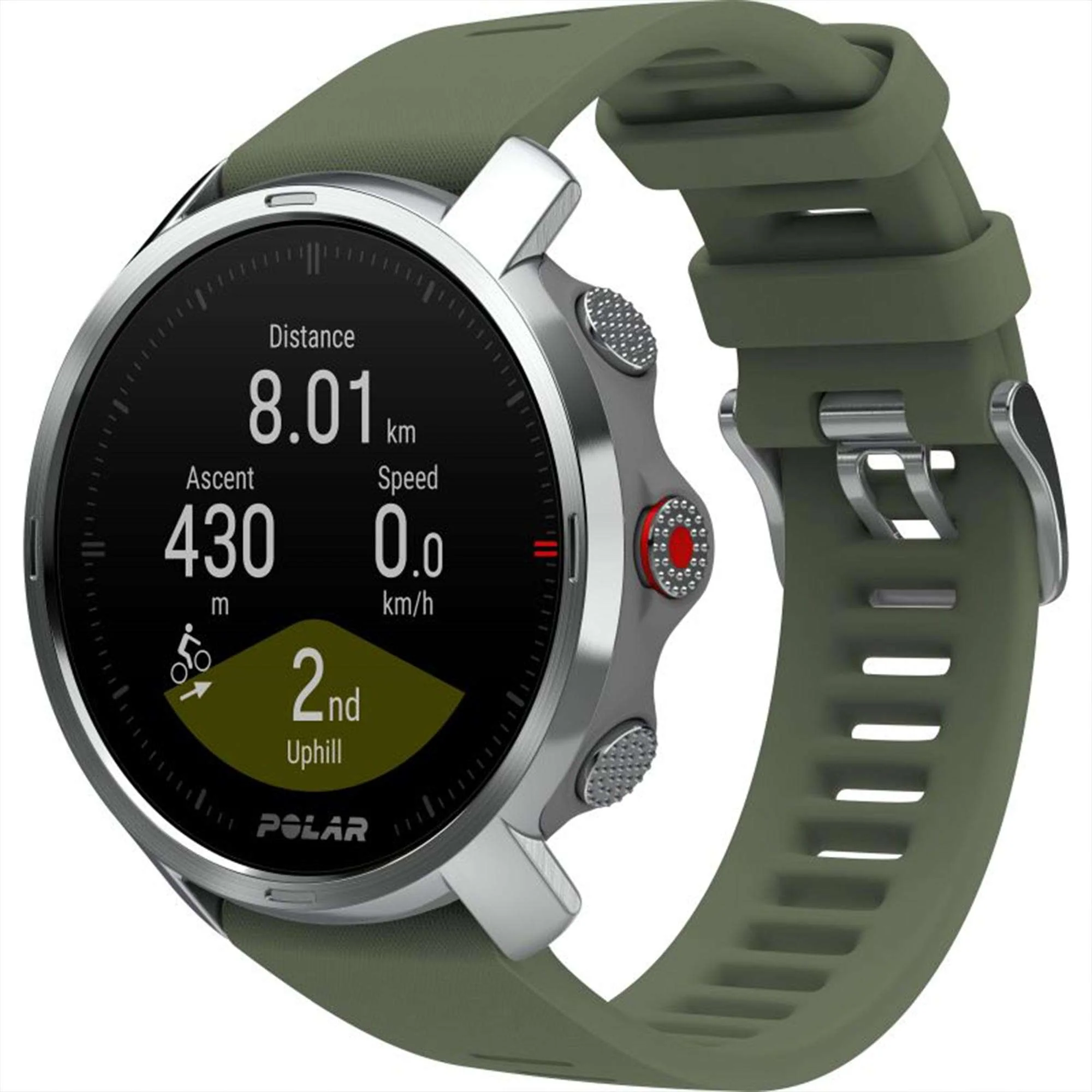 Polar Grit X Quartz Digital Dial Green Rubber Strap Smartwatch 90081737 - Image 7