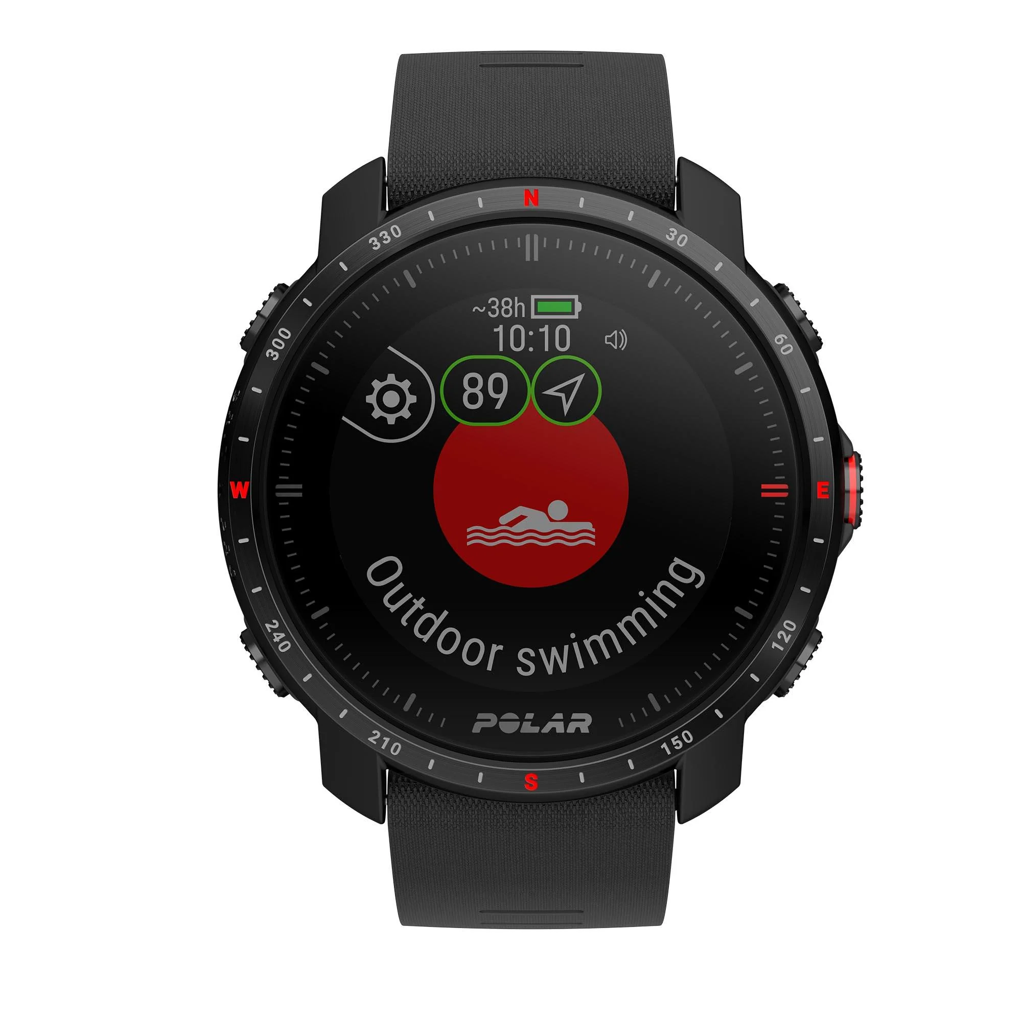 Polar Grit X Pro Black DLC Quartz Black Dial Black Synthetic Rubber Strap Unisex Watch 90085773 - Image 43