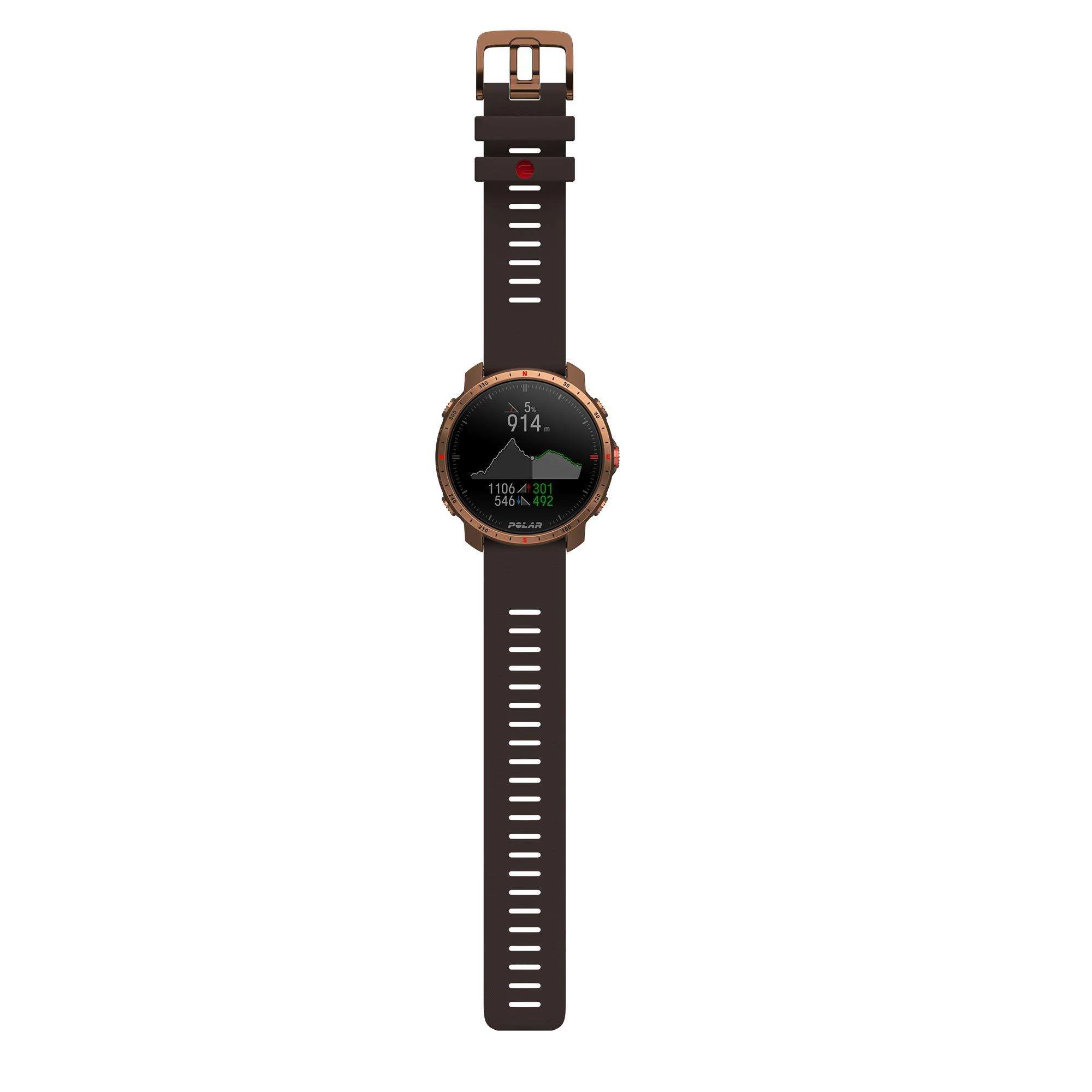 Polar Grit X Pro Nordic Copper Quartz Black Dial Brown Synthetic Rubber Strap Mens Watch 90085775 - Image 6