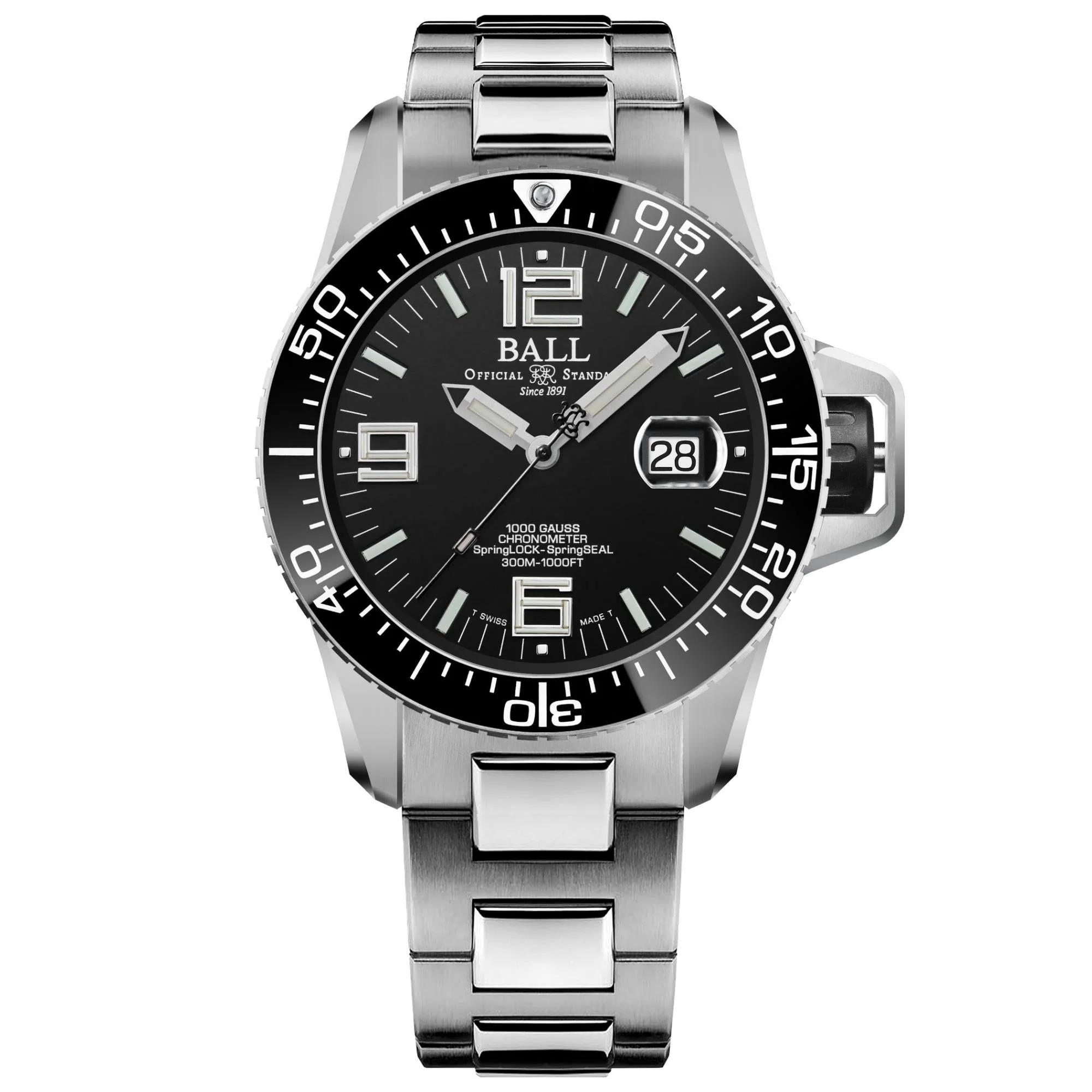 Pre-Order Ball Engineer Hydrocarbon EOD Limited Edition Automatic Black Dial Titanium/Stainless Steel Bracelet Men's Watch DM3200A-S2C-BK (Delivery 7-10 days) - Image 9