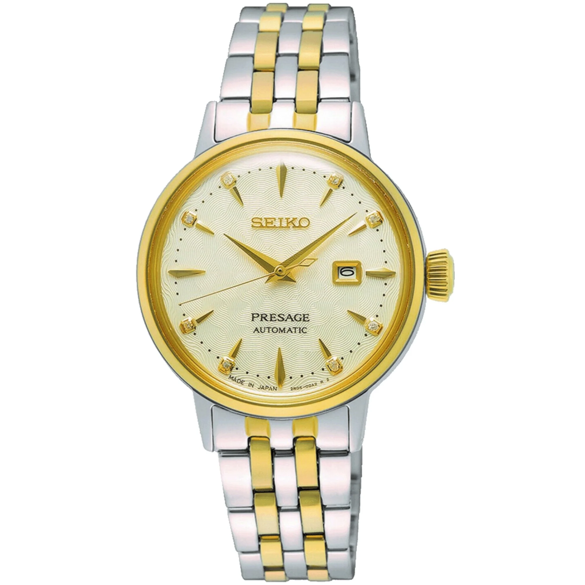 Seiko Presage Cocktail Time âWhite Ladyâ Diamond Twist Cream Dial Ladies Watch SRE010J1