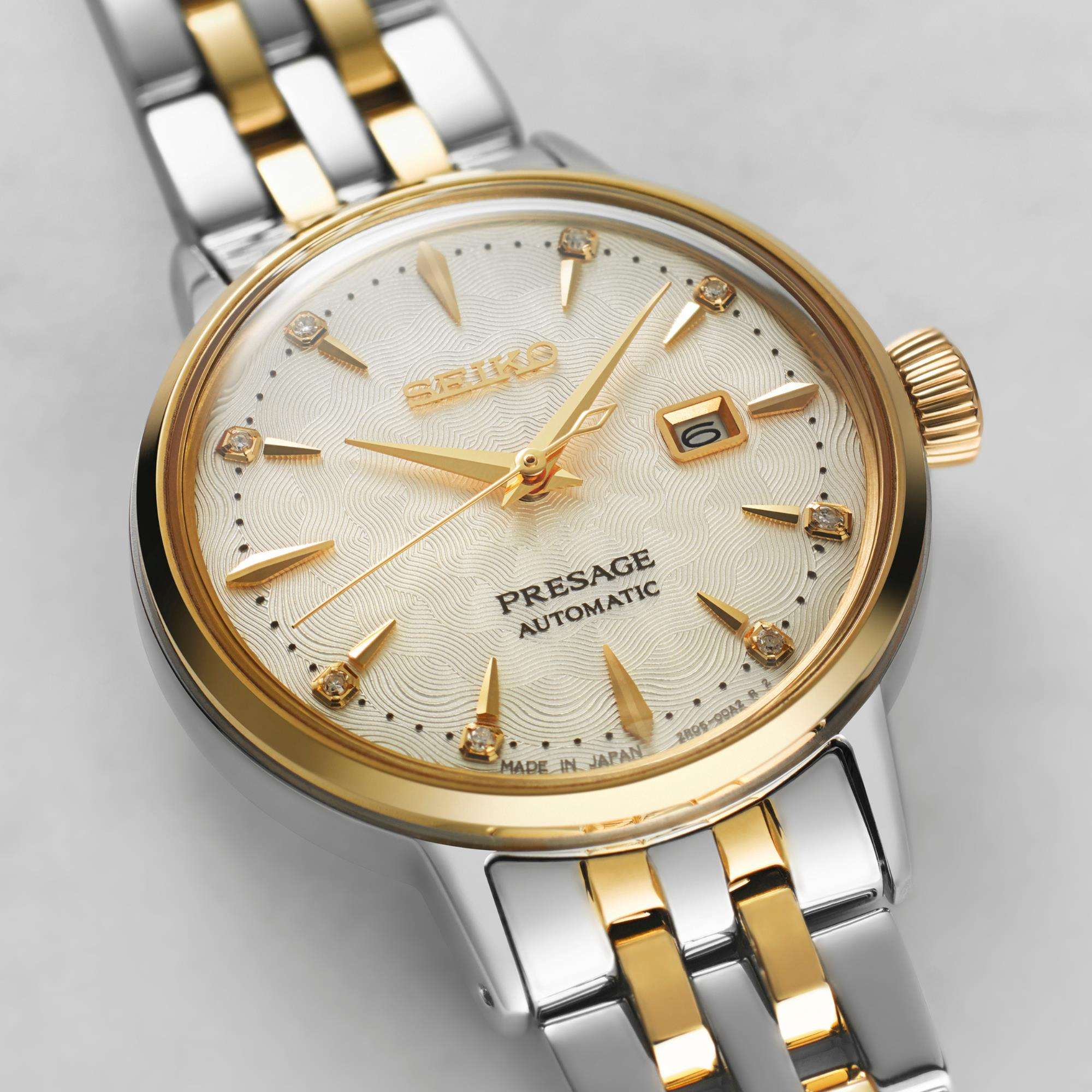 Seiko Presage Cocktail Time âWhite Ladyâ Diamond Twist Cream Dial Ladies Watch SRE010J1 - Image 2