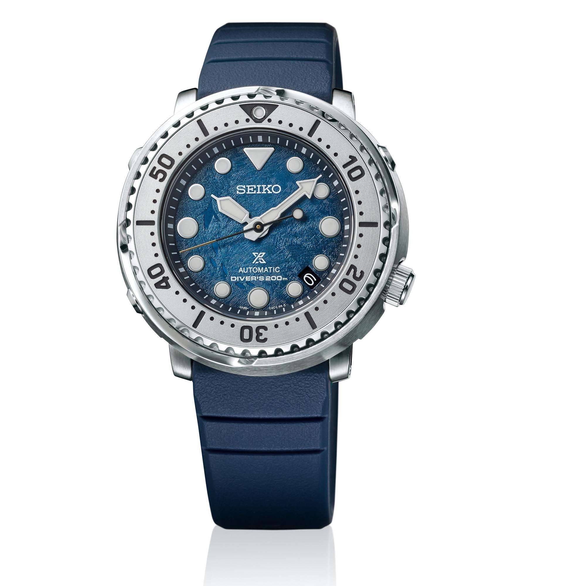 Seiko Prospex Antarctica Tuna Save The Ocean Blue Dial Navy Blue Silicone Strap Men's Watch SRPH77K1 - Image 3