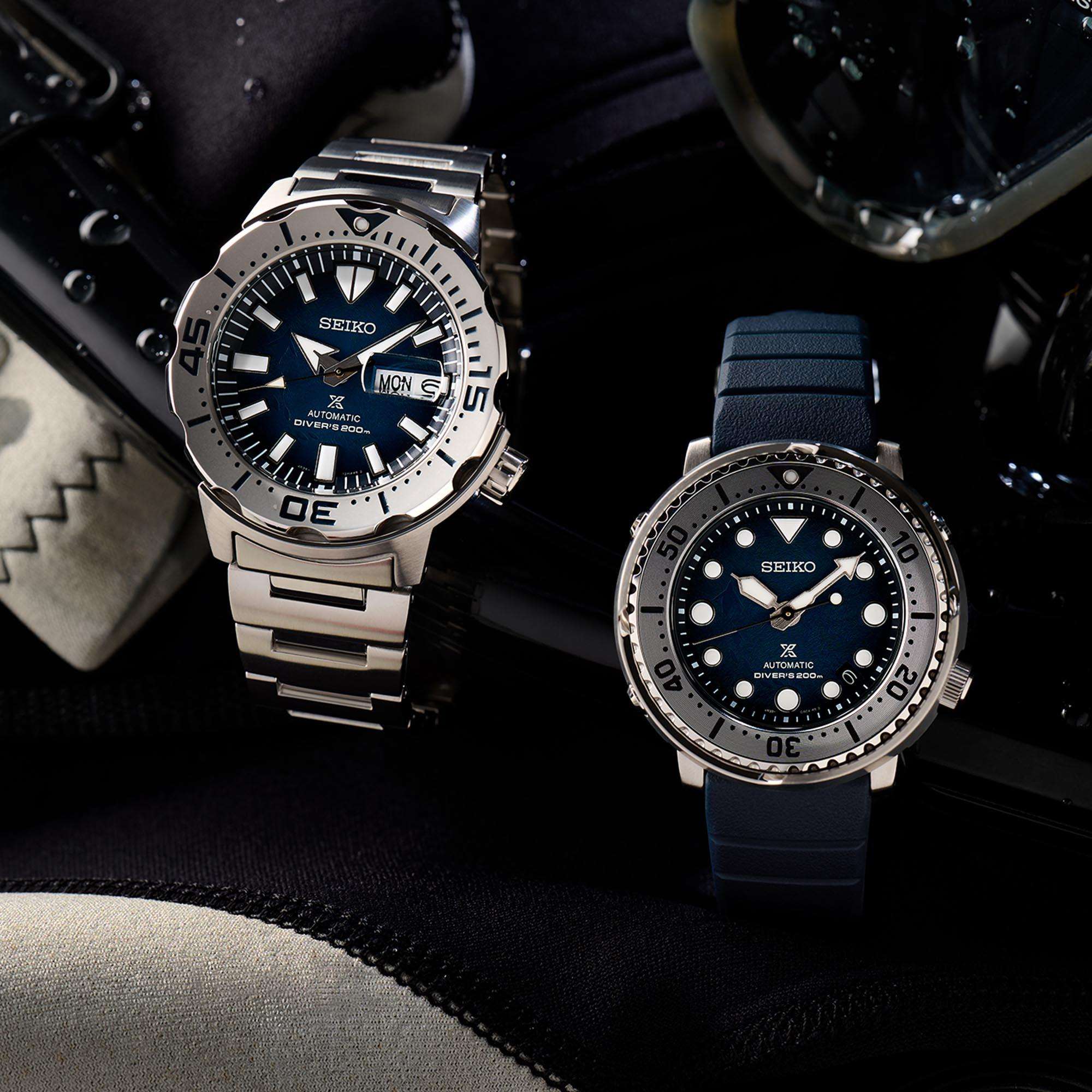 Seiko Prospex Antarctica Tuna Save The Ocean Blue Dial Navy Blue Silicone Strap Men's Watch SRPH77K1 - Image 4
