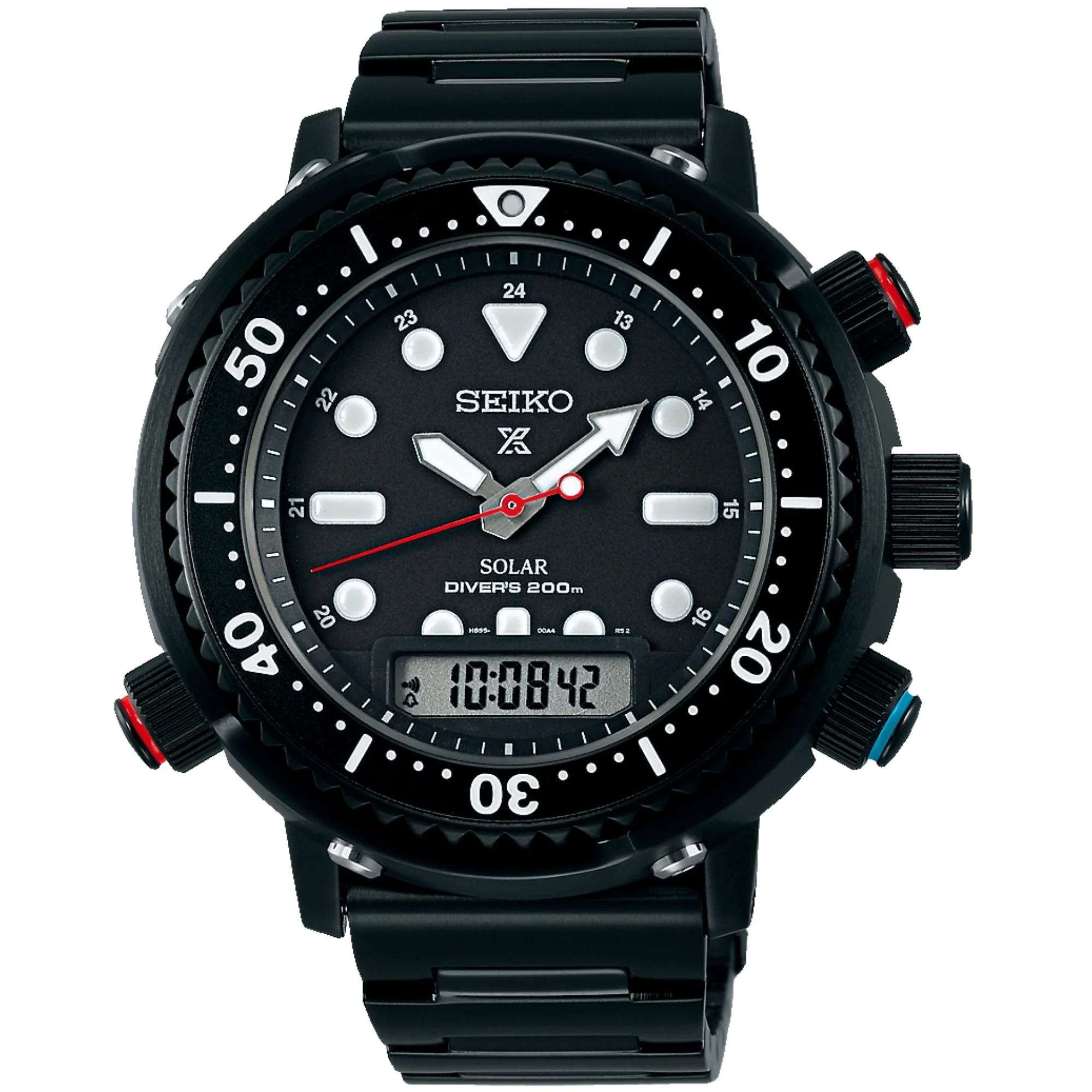 Seiko Prospex Solar Arnie Hybrid Divers 40th Anniversary Automatic Black Dial Black Steel Bracelet SNJ037P1 - Image 6