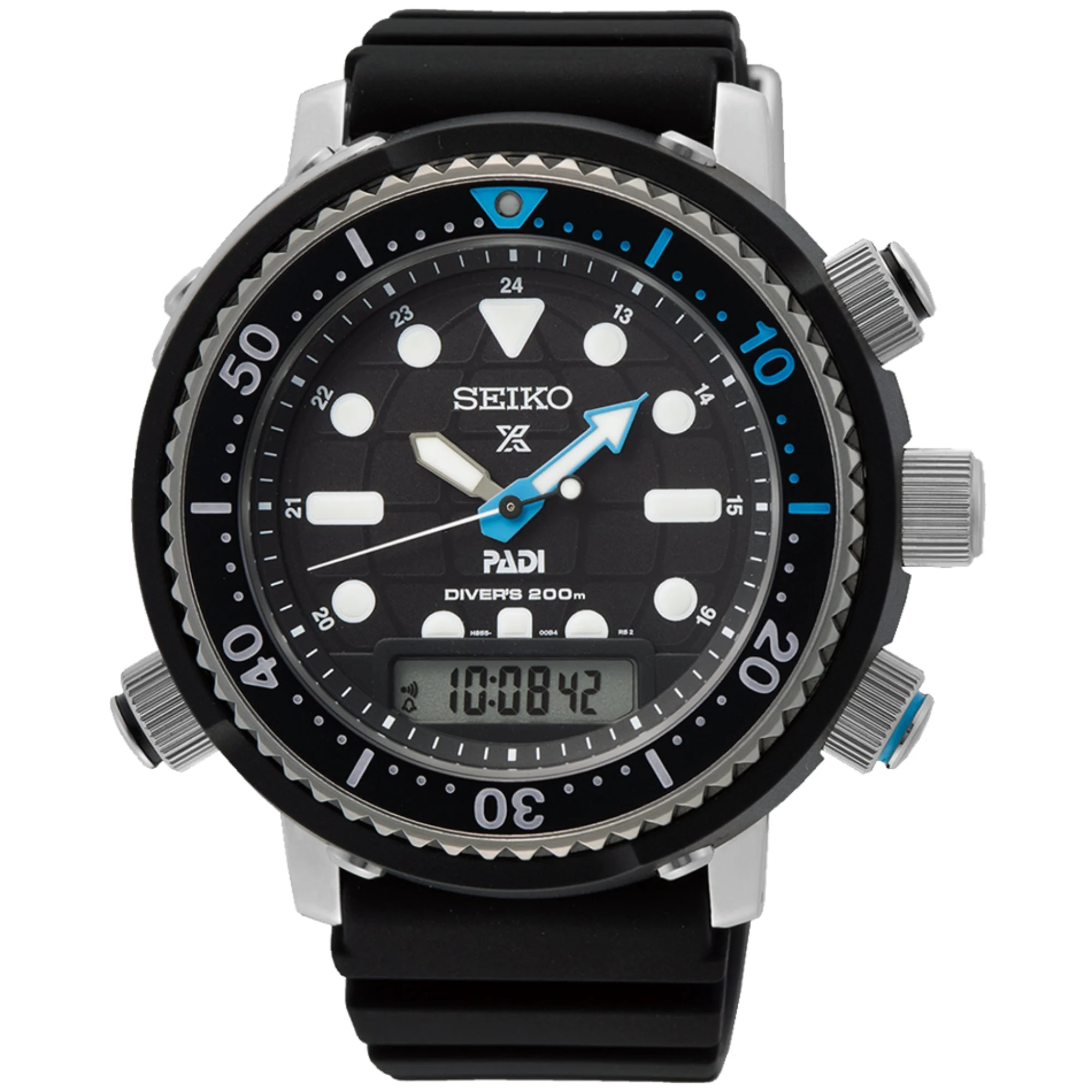 Seiko Prospex Solar āArnieā Hybrid PADI Diverās 40th Anniversary Solar Quartz Black Dial Black PVD Stainless Steel Bracelet SNJ035P1F - Image 7