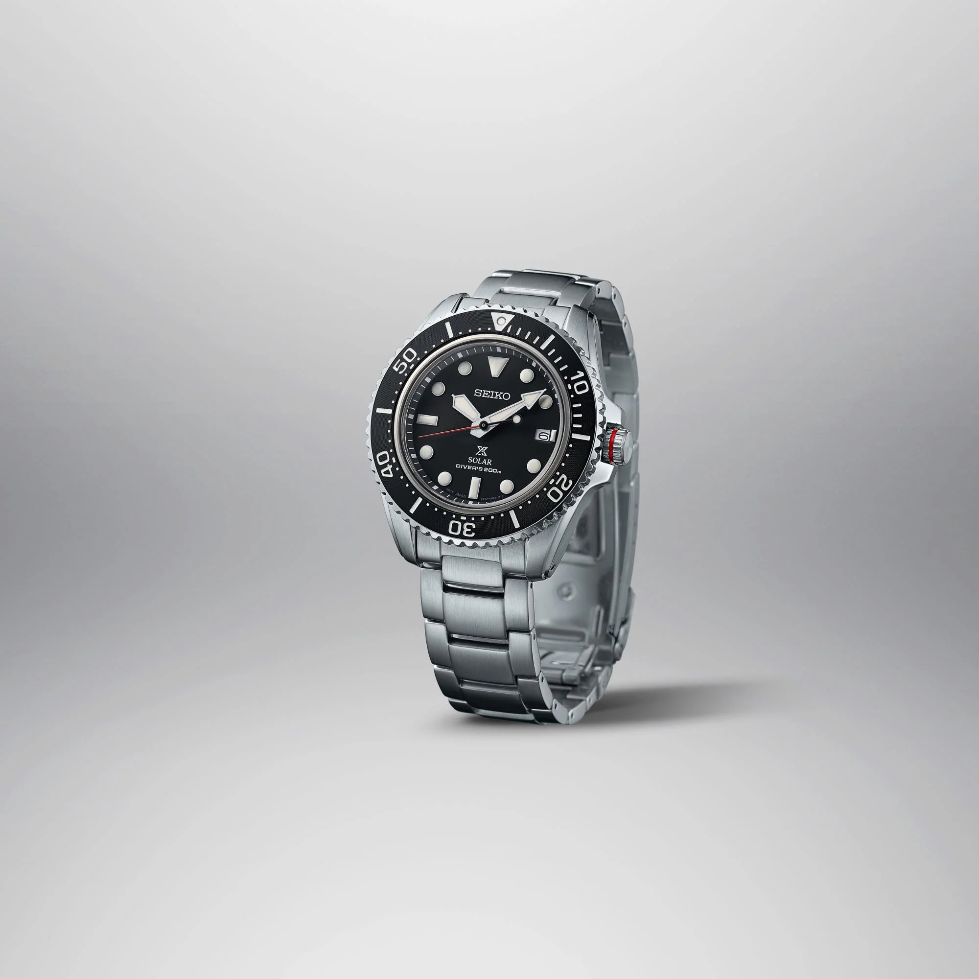 Seiko Prospex Solar Quartz Black Dial Stainless Steel Bracelet Men's Watch SNE589P1 - Image 4