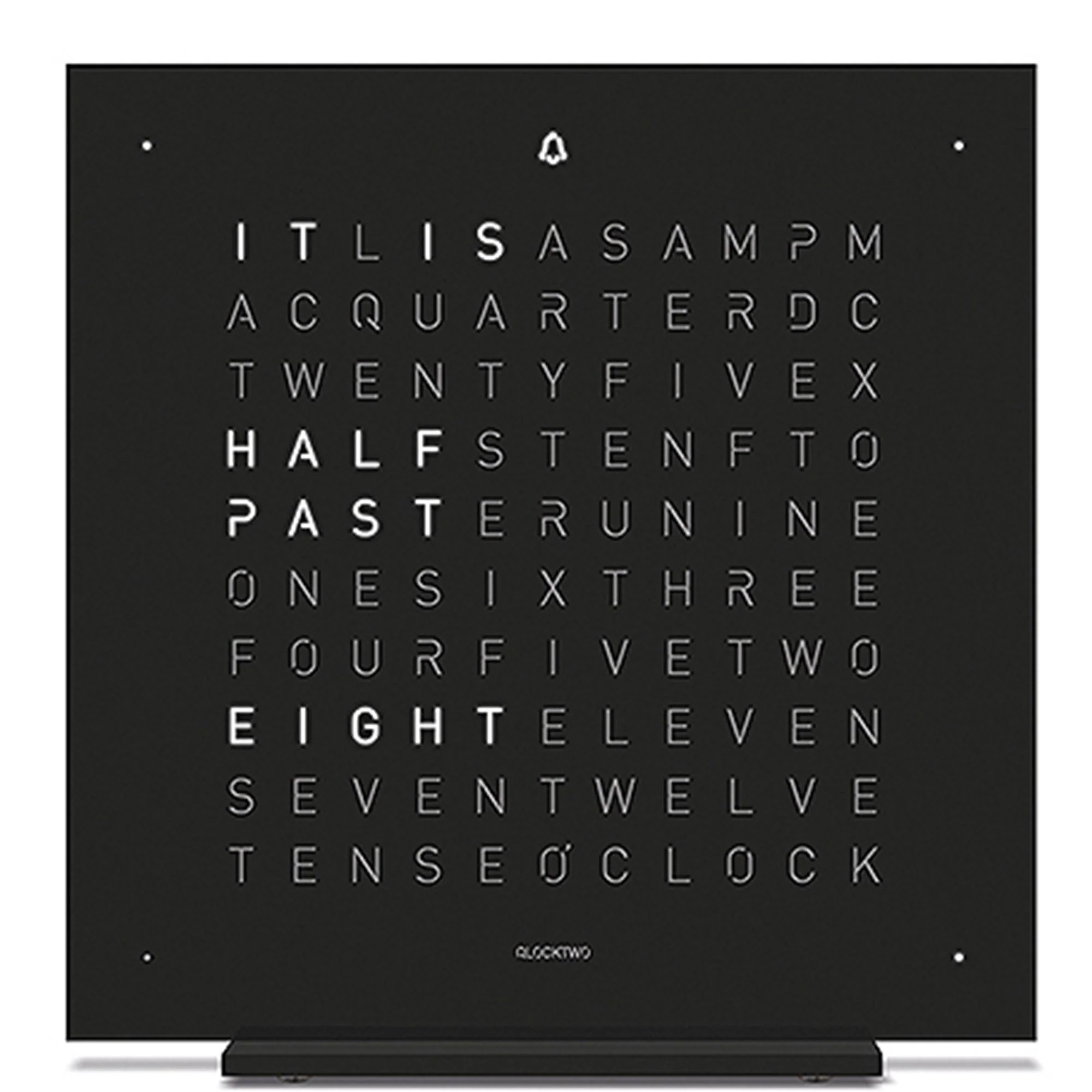 QLOCKTWO TOUCH METAL TABLE CLOCK DEEP BLACK FTENSSBL - Image 2