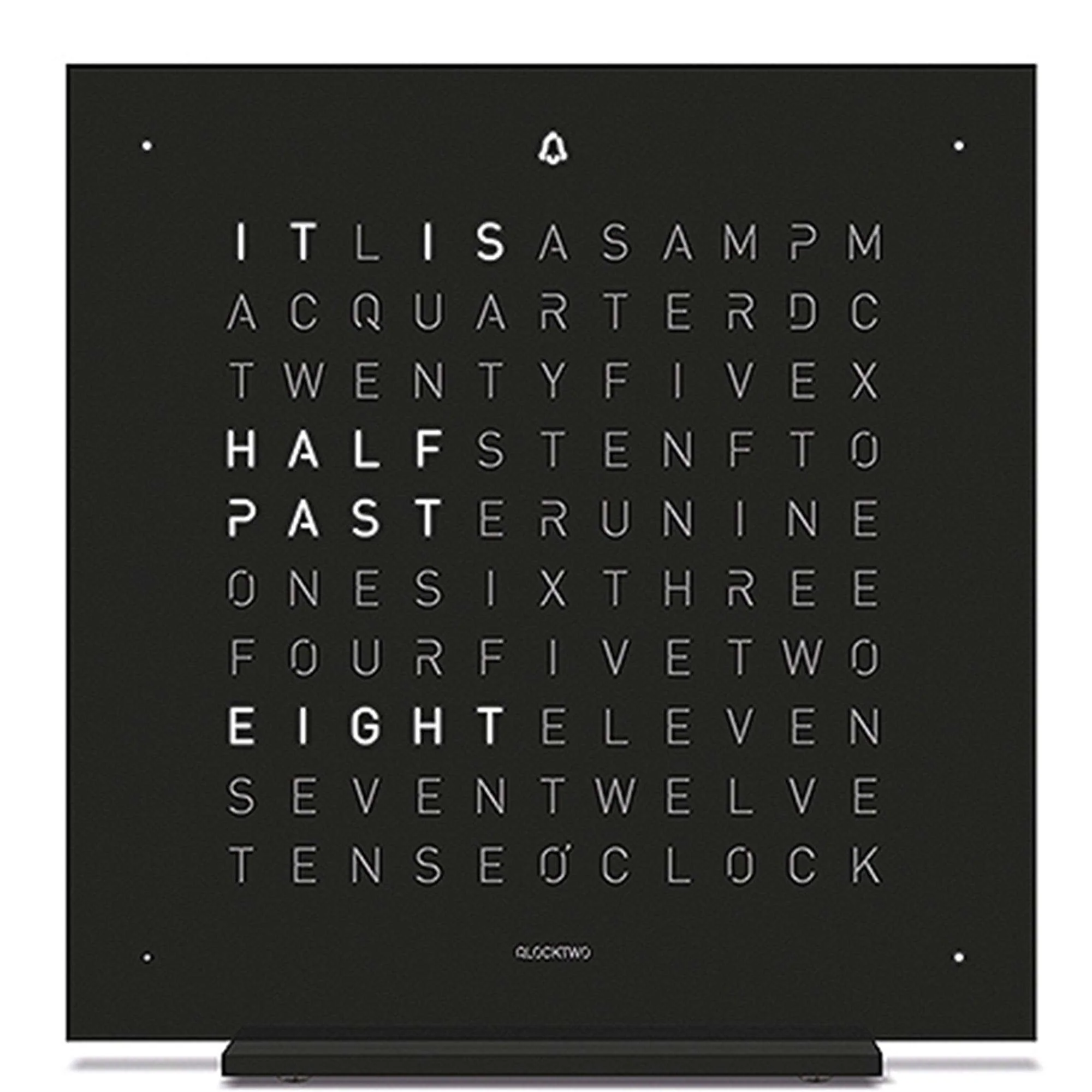 QLOCKTWO TOUCH METAL TABLE CLOCK DEEP BLACK FTENSSBL - Image 3