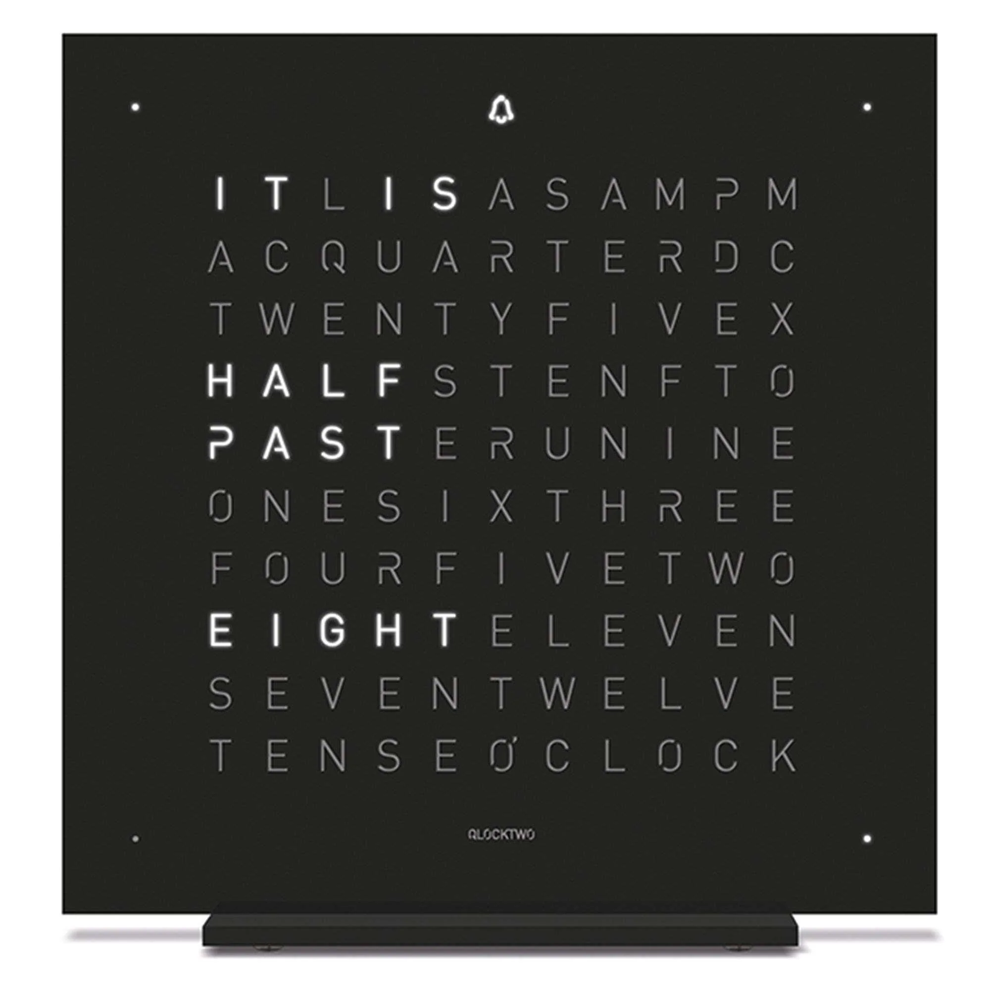 QLOCKTWO Touch Table Clock Deep Black Body T4BLENSSBL - Image 3