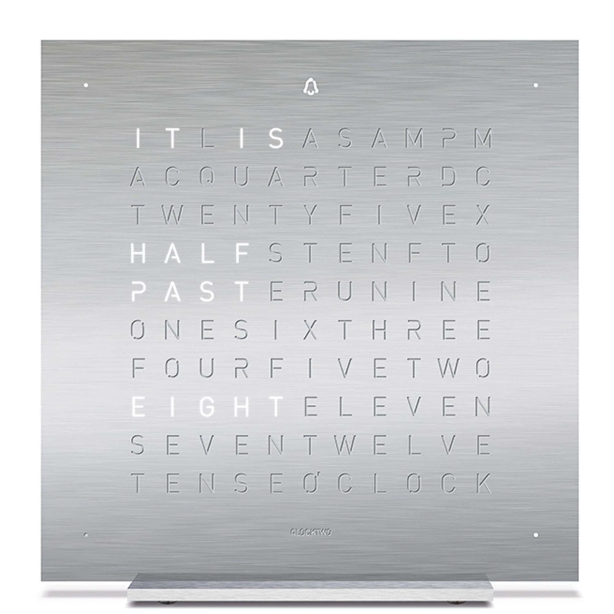 QLOCKTWO Touch Table Clock Full Metal Silver Body T4SENSS - Image 3