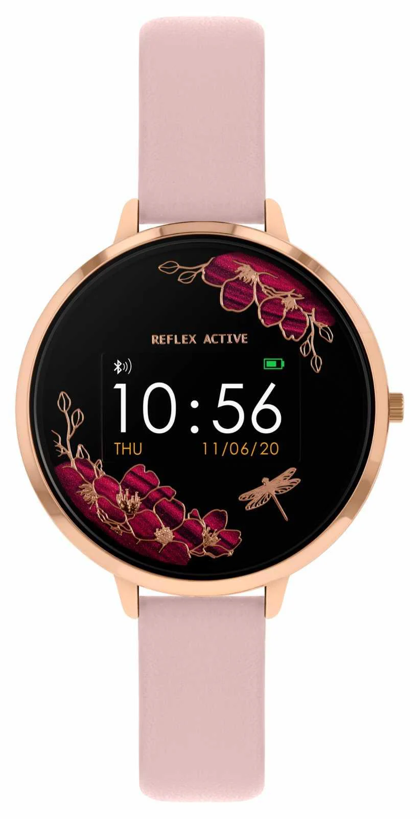 Reflex Active Series 3 Quartz Digital Dial Pink Faux Leather Strap Ladies Smart Watch RA03-2038 - Image 3