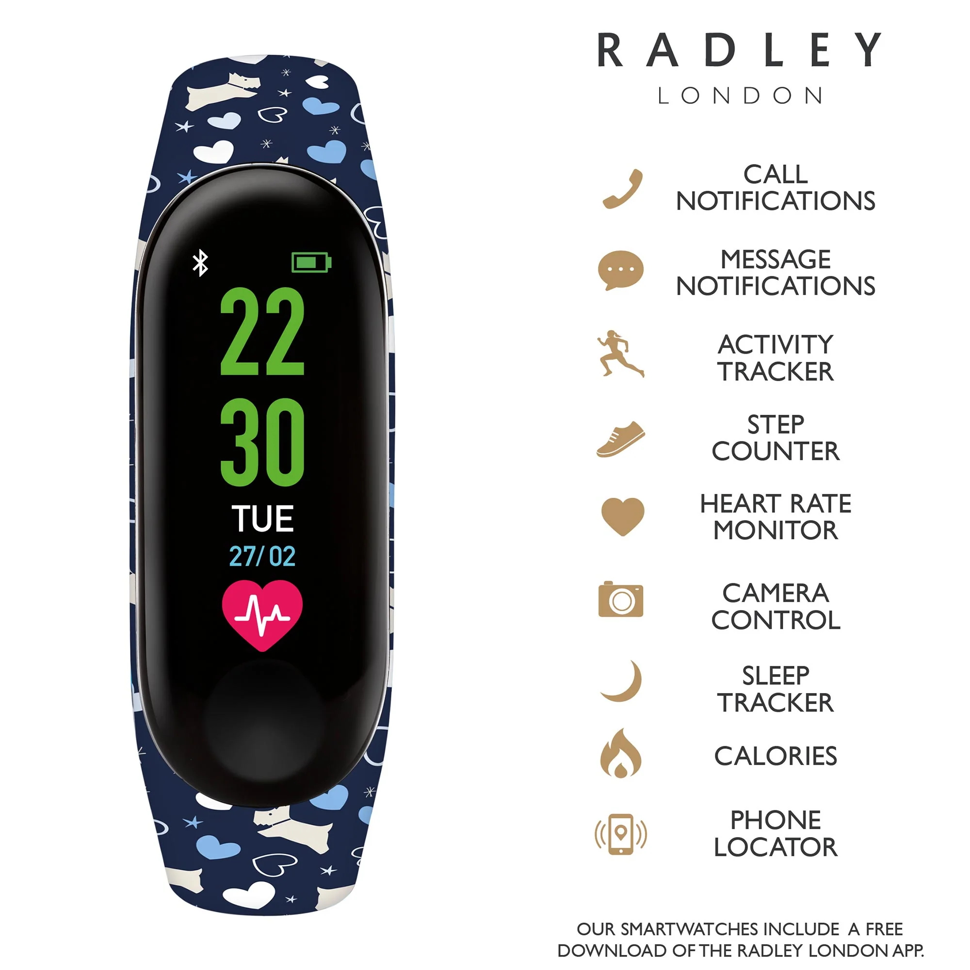 Radley Activity Tracker Quartz Black Dial Silicone Strap Ladies Watch RYS01-2016 - Image 4