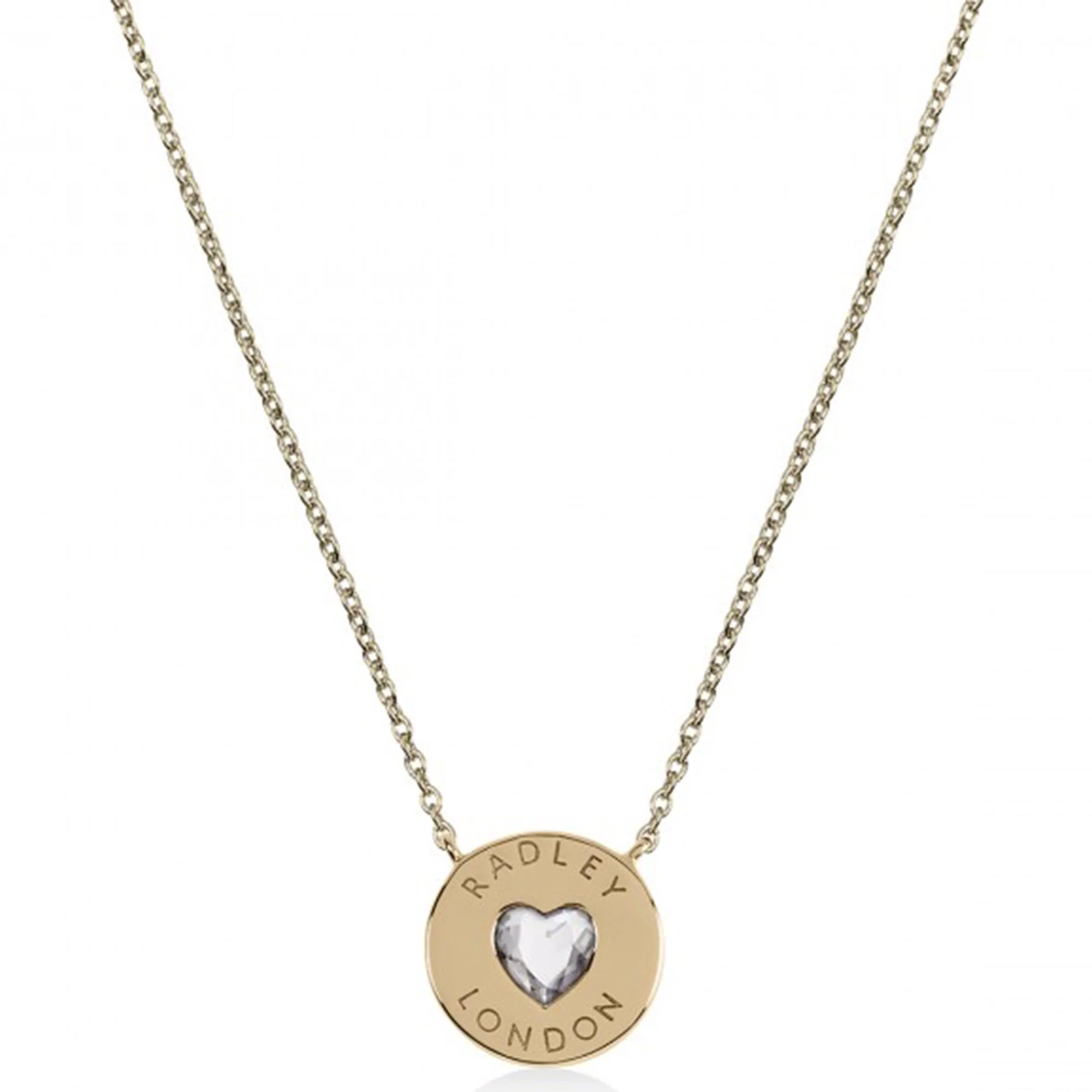 Radley Jewellery Sterling Silver 18ct Gold Plated Heart Disc Necklace RYJ2136