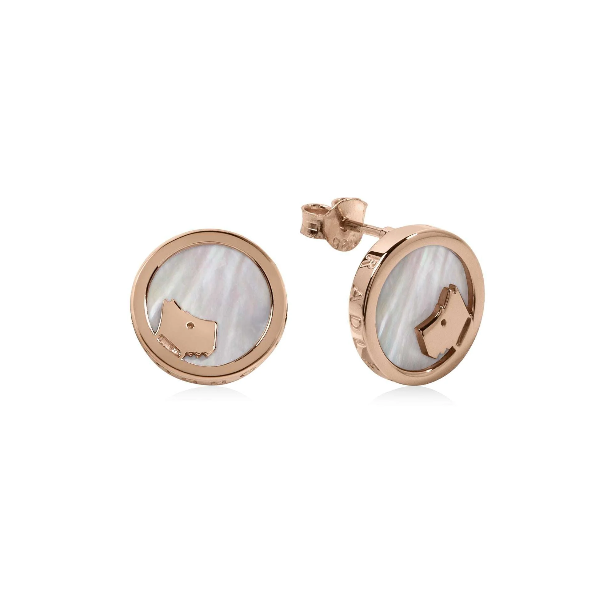 Radley Love Dog Rose Gold PVD Sterling Silver MOP Stud Earrings RYJ1068 - Image 3