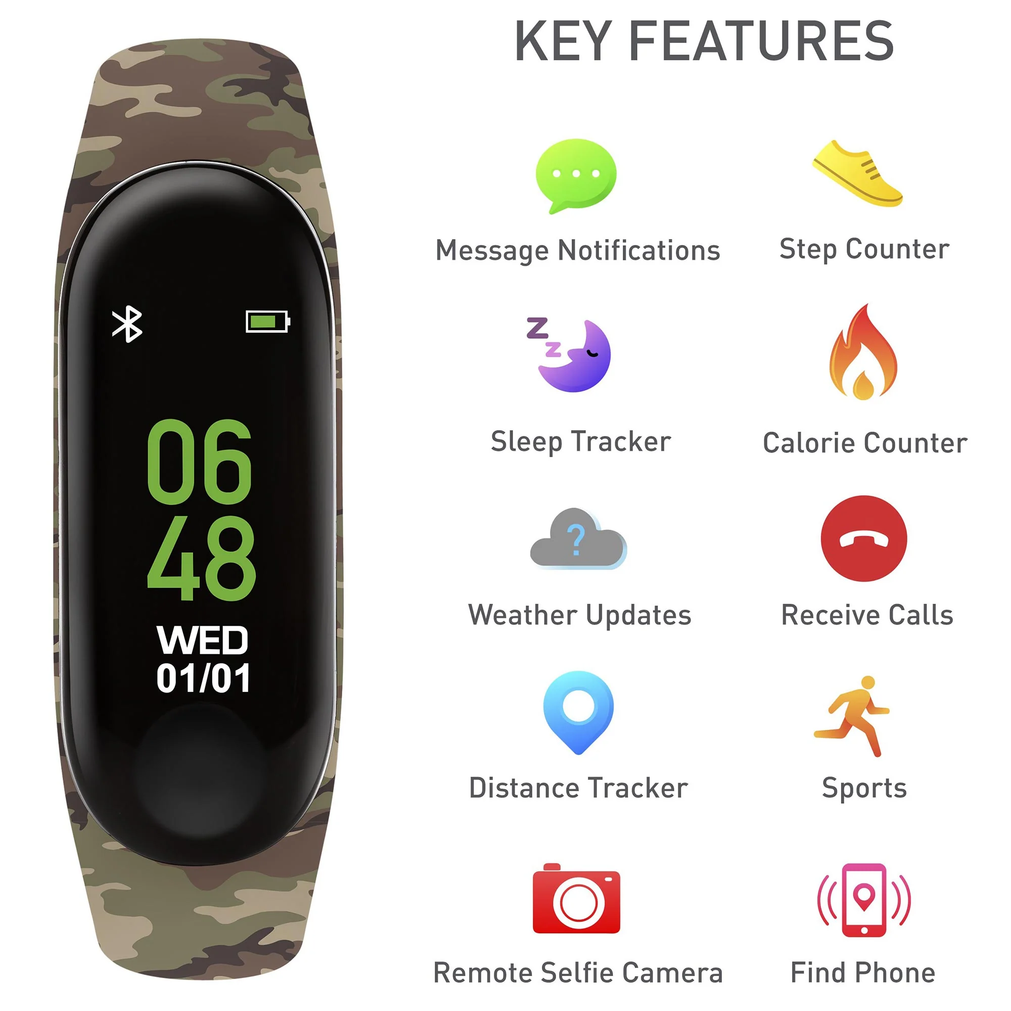 Reflex Active Bluetooth Quartz Digital Fitness Tracker Unisex Watch RA01-2005 - Image 3