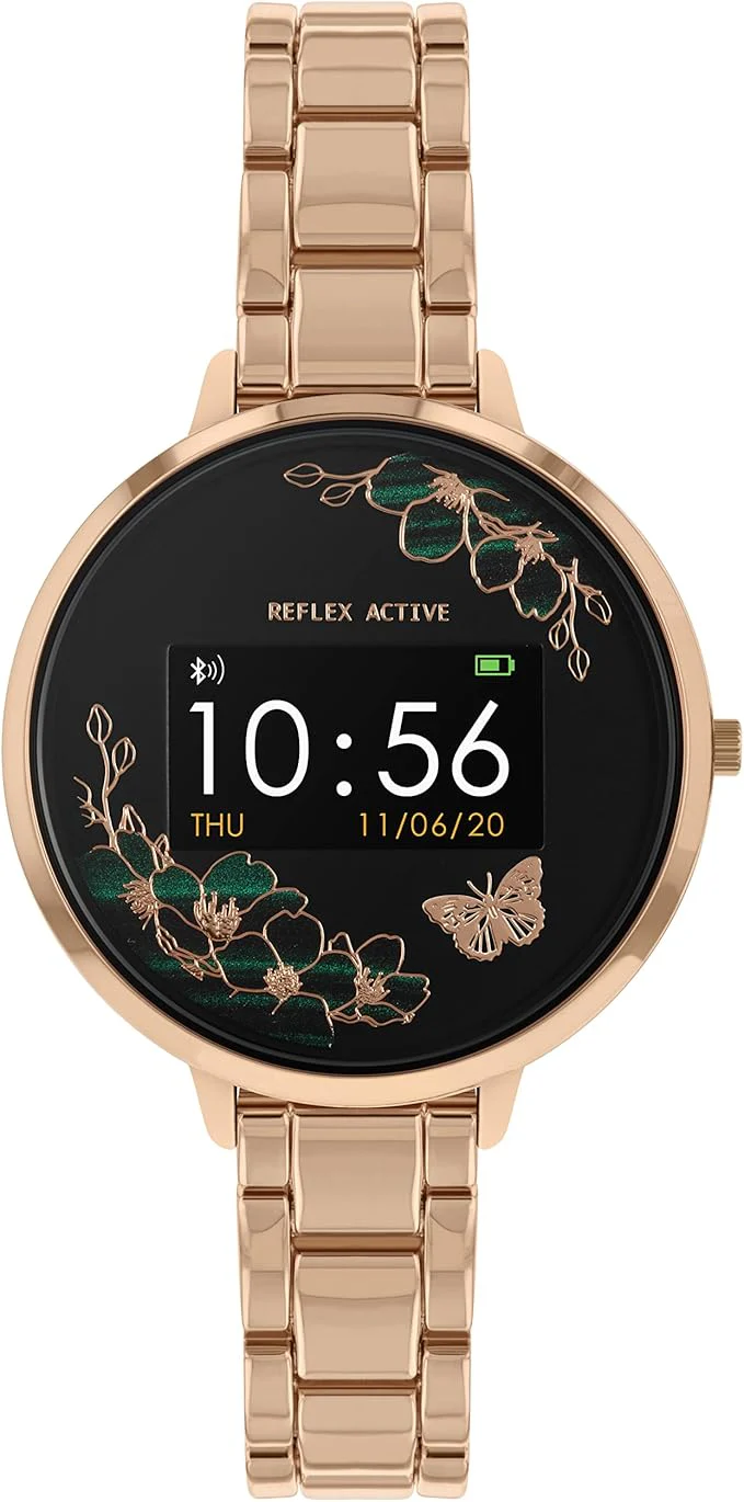 Reflex Active Series 03 Quartz Black Dial Rose Gold PVD Bracelet Ladies Smartwatch RA03-4028 - Image 6