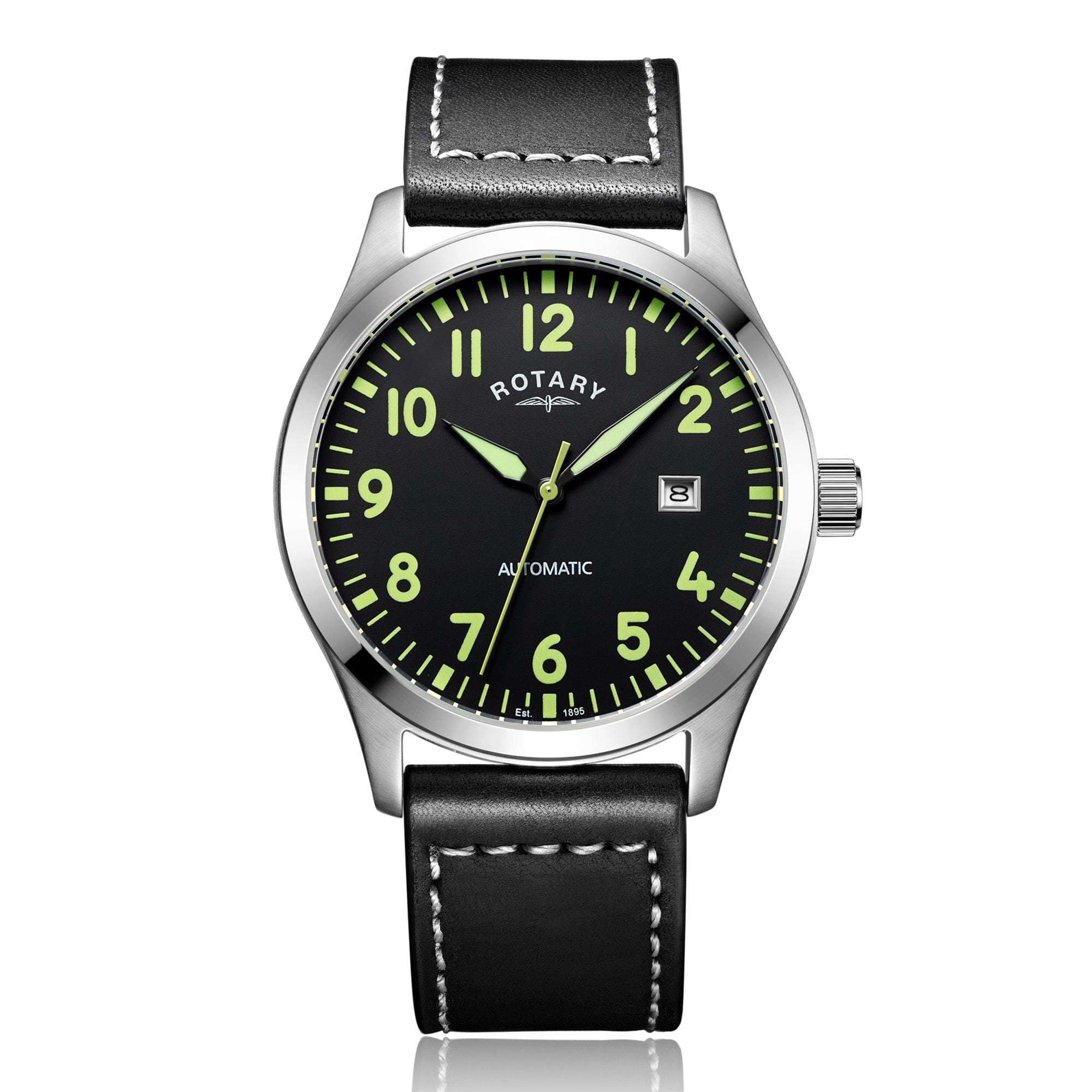 Rotary Classic Stainless Steel Black Men’s Automatic Watch