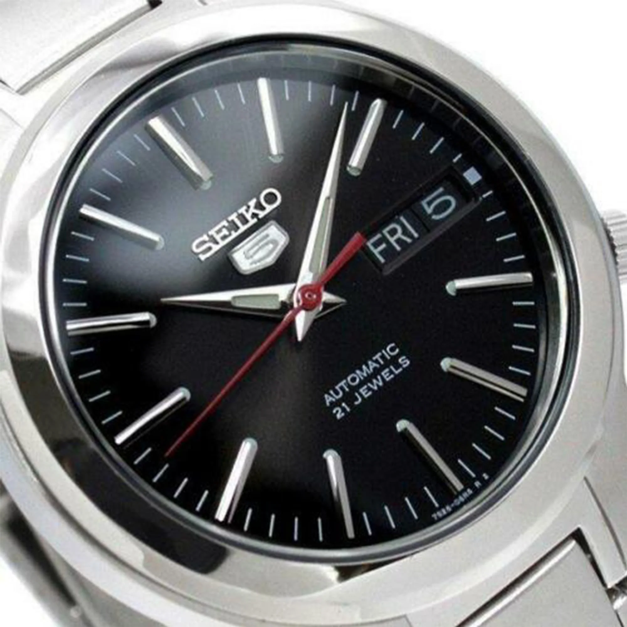 Seiko 5 Automatic Black Dial Stainless Steel Men's Watch SNKA07K1 - Image 7