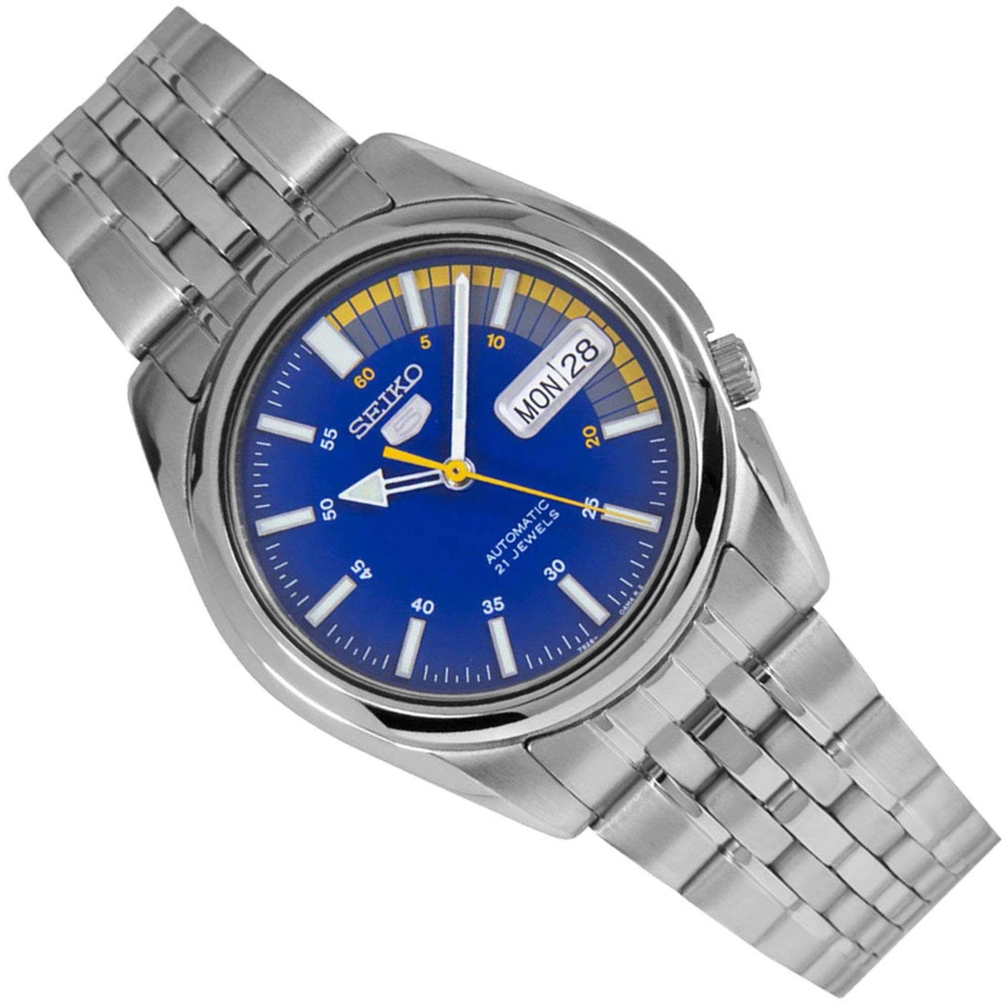 Seiko 5 Automatic Blue Dial Steel Strap Men's Watch SNK371K1 - Image 3