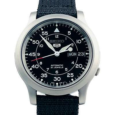 Seiko 5 Automatic Black Dial Black NATO Fabric Strap Men's Watch SNK809K2 - Image 23
