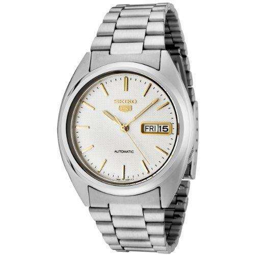 Seiko 5 Automatic White Dial Stainless Steel Bracelet Men's Watch SNXG47K1 - Image 4