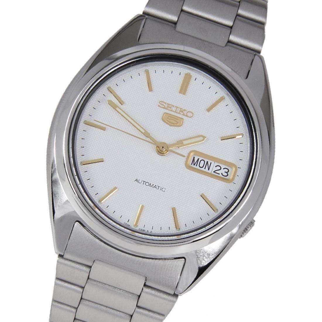 Seiko 5 Automatic White Dial Stainless Steel Bracelet Men's Watch SNXG47K1 - Image 5
