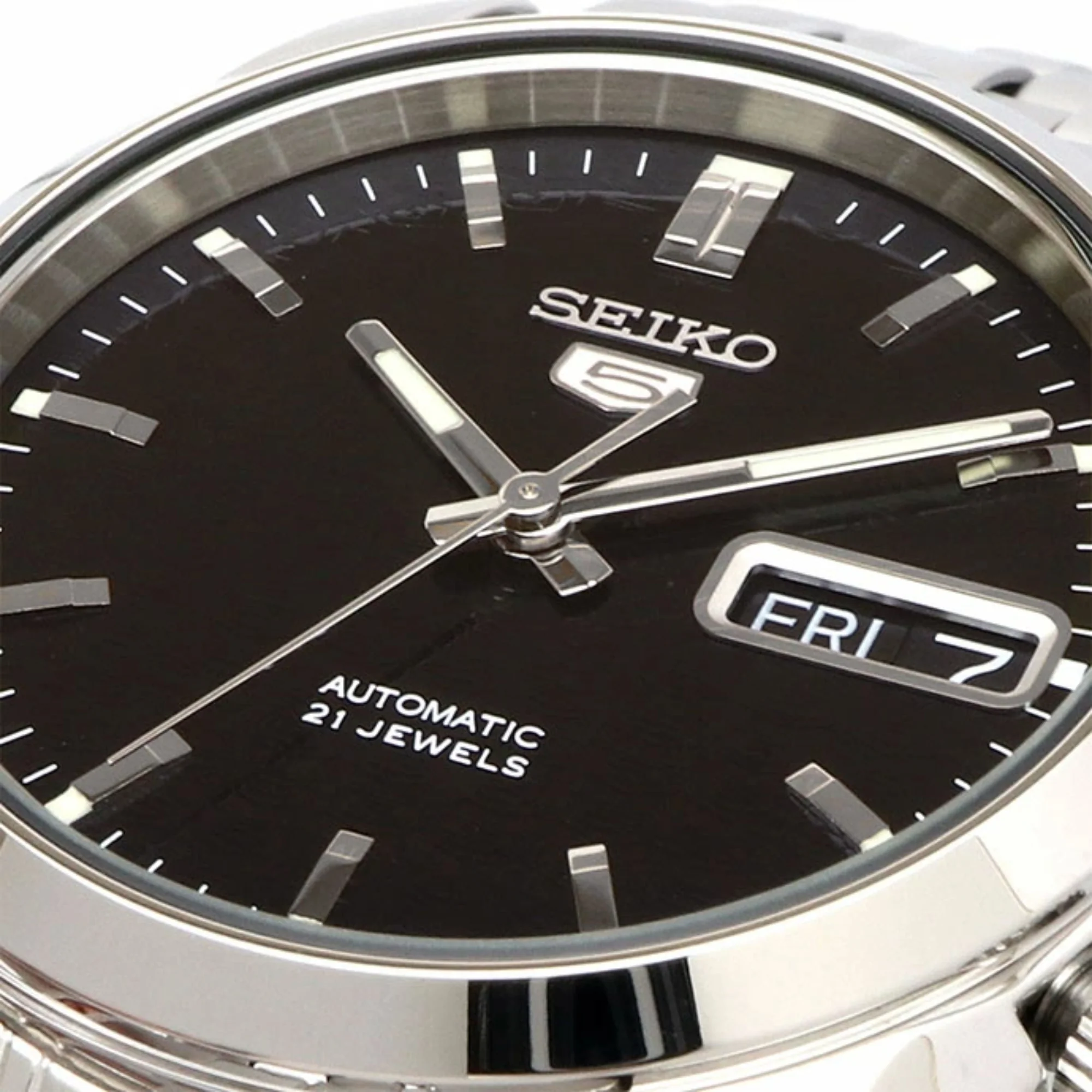 Seiko 5 Automatic Dark Blue Dial Steel Strap Men's Watch SNK357K1 - Image 8