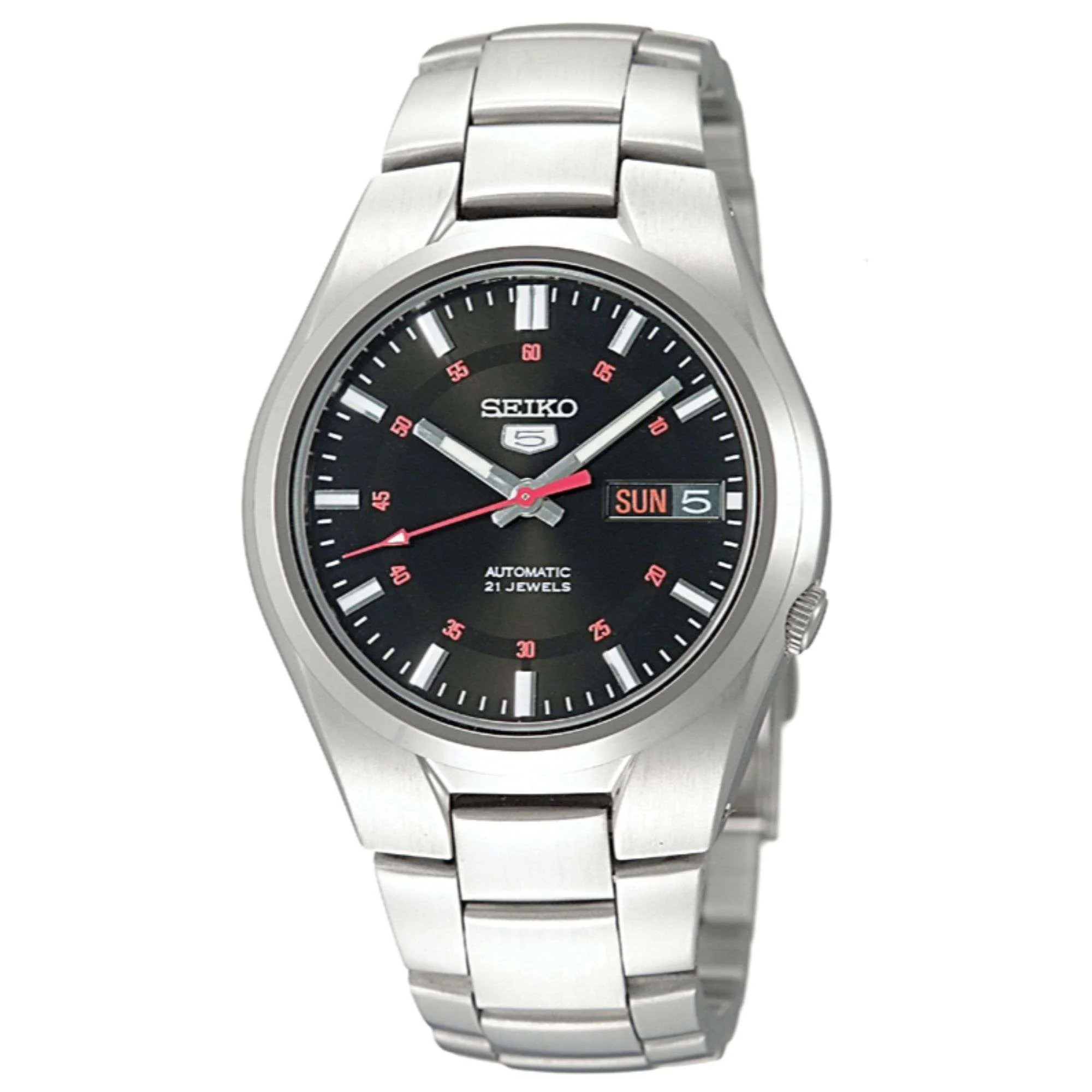 Seiko 5 Automatic Black Dial Steel Strap Men's Watch SNK617K1