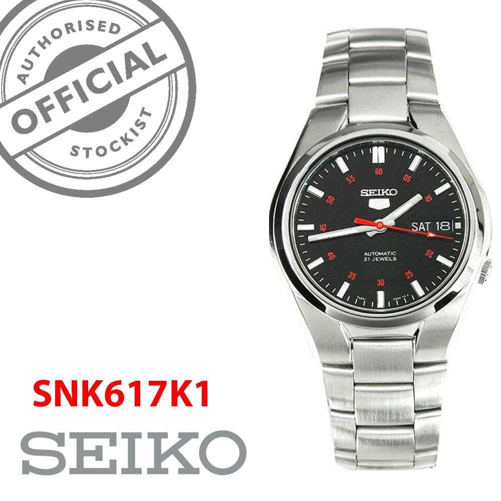 Seiko 5 Automatic Black Dial Steel Strap Men's Watch SNK617K1 - Image 6