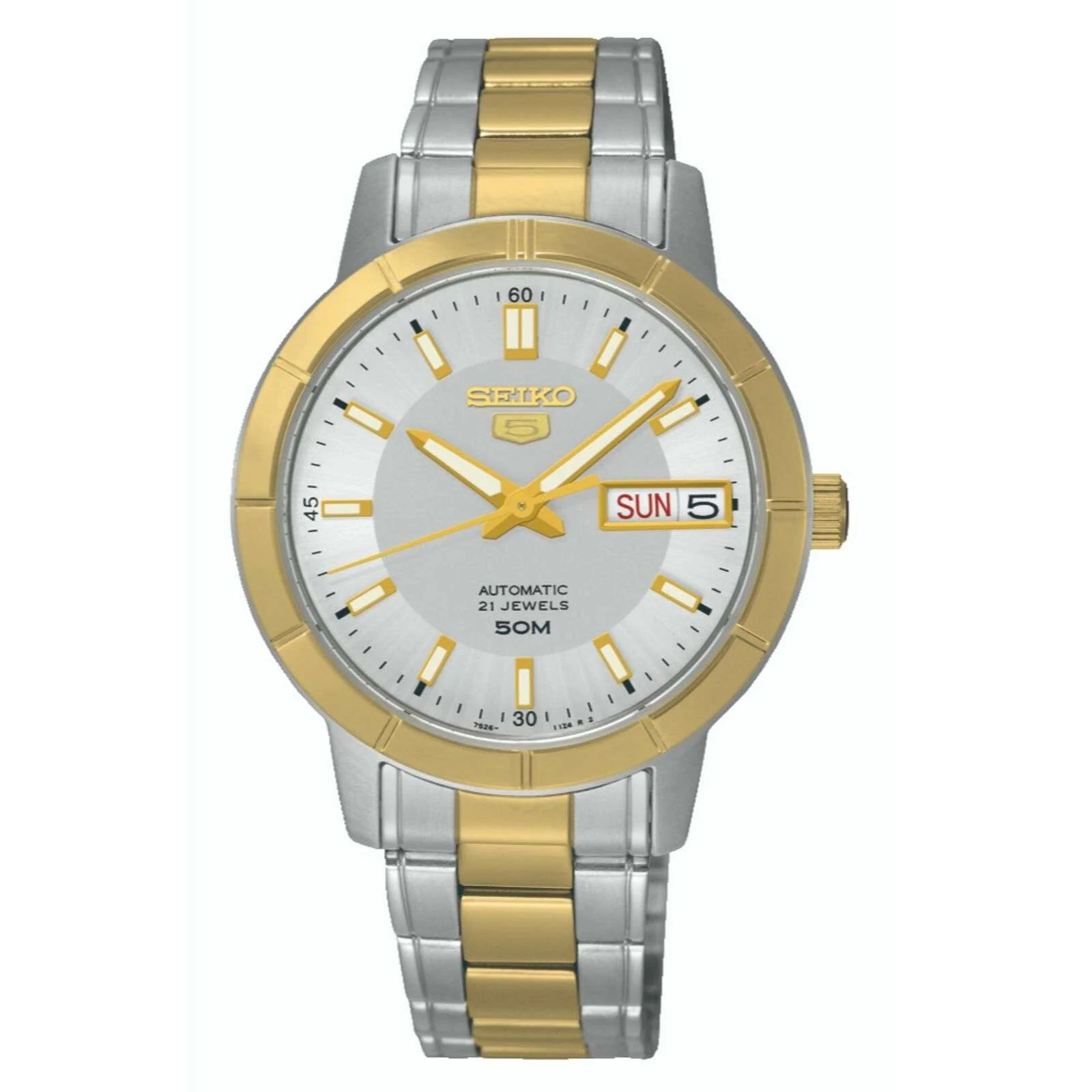 Seiko 5 Automatic White Dial Two Tone Silver Gold Stainless Steel Ladies Watch SNK892K1 - Image 38