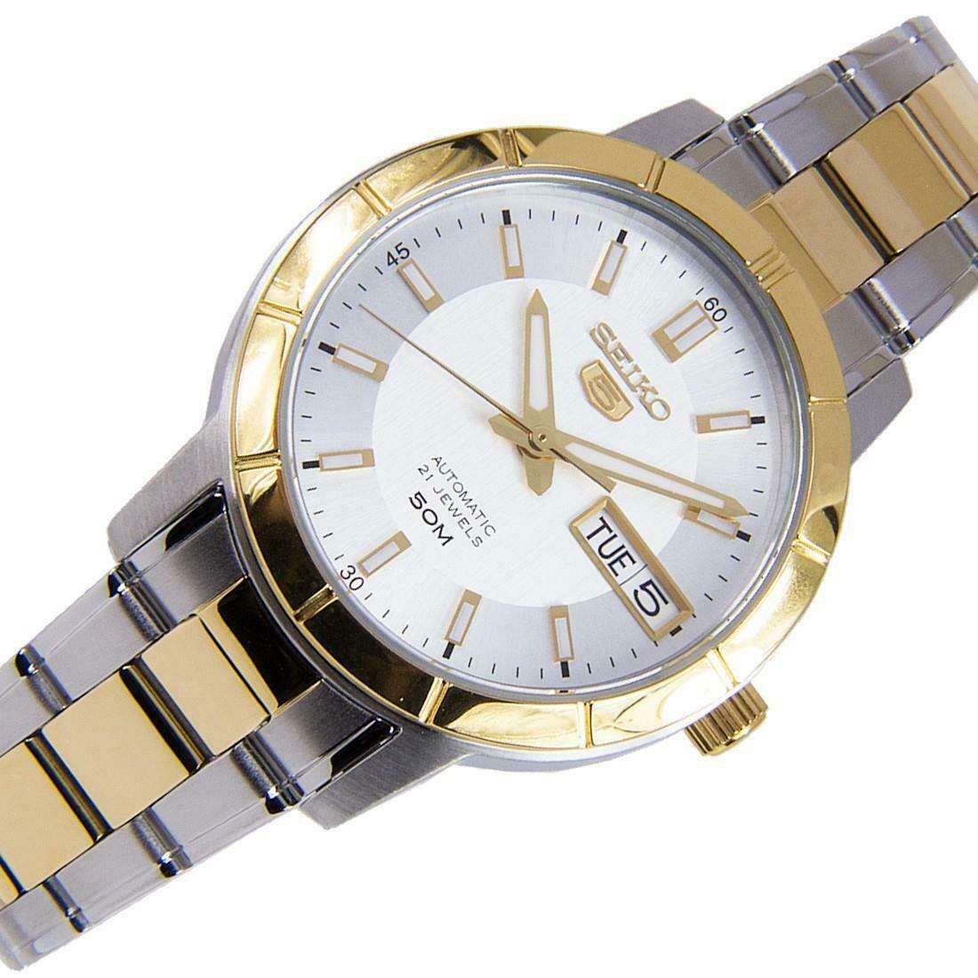 Seiko 5 Automatic White Dial Two Tone Silver Gold Stainless Steel Ladies Watch SNK892K1 - Image 39