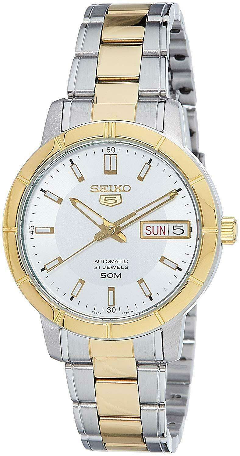 Seiko 5 Automatic White Dial Two Tone Silver Gold Stainless Steel Ladies Watch SNK892K1 - Image 64