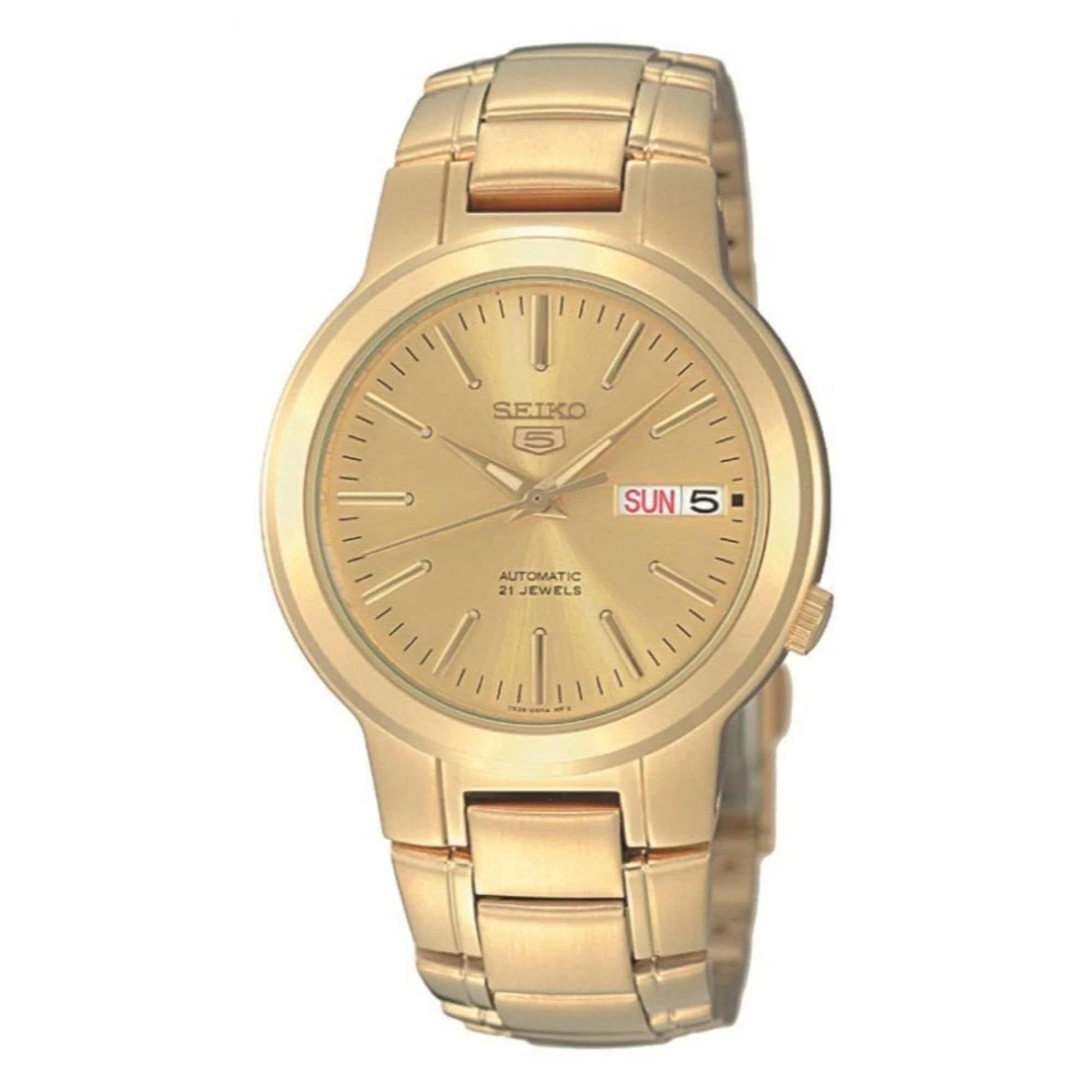 Seiko 5 Automatic Gold Dial Steel Strap Men's Watch SNKA10K1