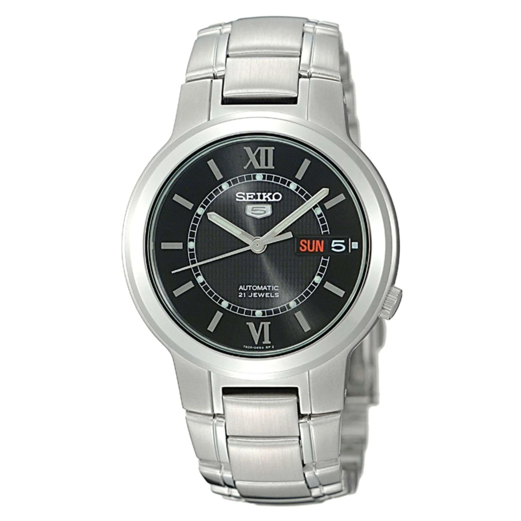 Seiko 5 Automatic Black Dial Stainless Steel Bracelet Men's Watch SNKA23K1 - Image 10