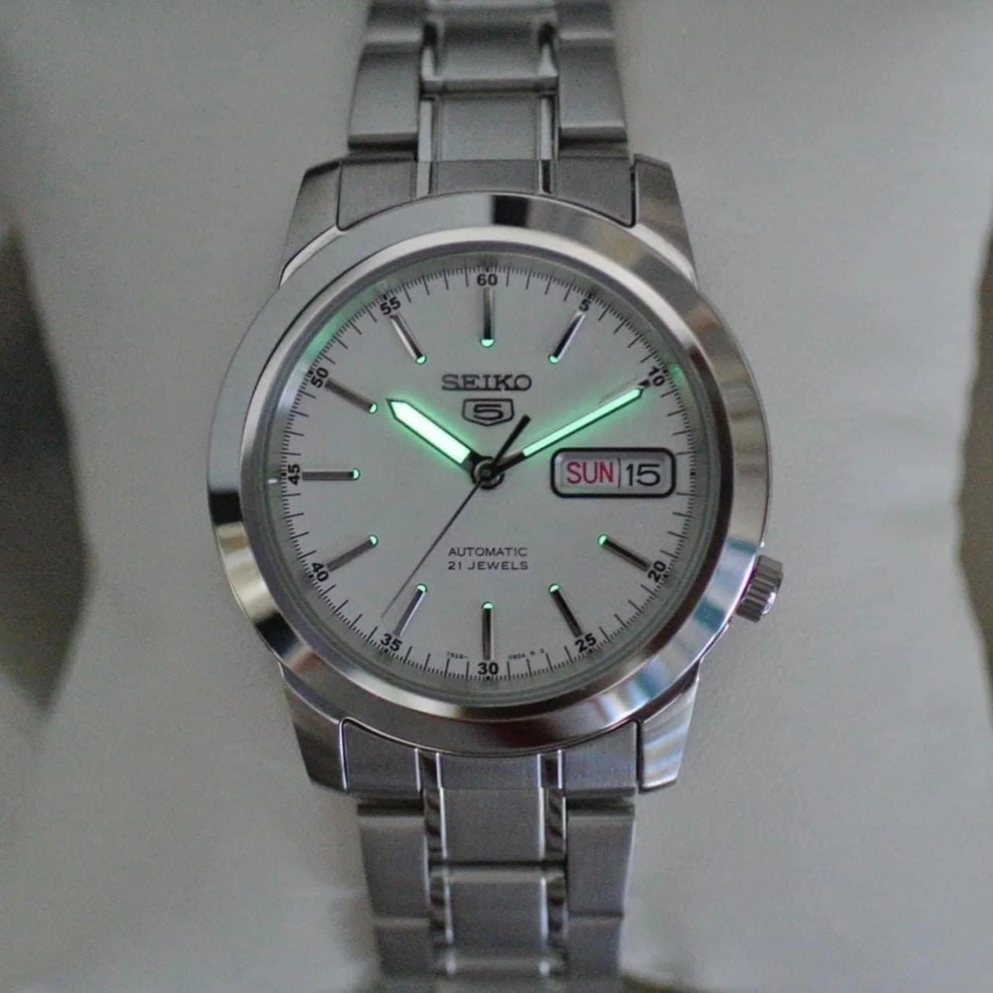 Seiko 5 Automatic White Dial Stainless Steel Men's Watch SNKE49K1 - Image 12