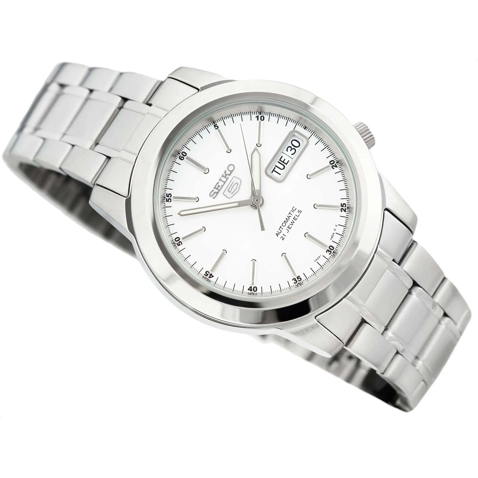 Seiko 5 Automatic White Dial Stainless Steel Men's Watch SNKE49K1 - Image 5