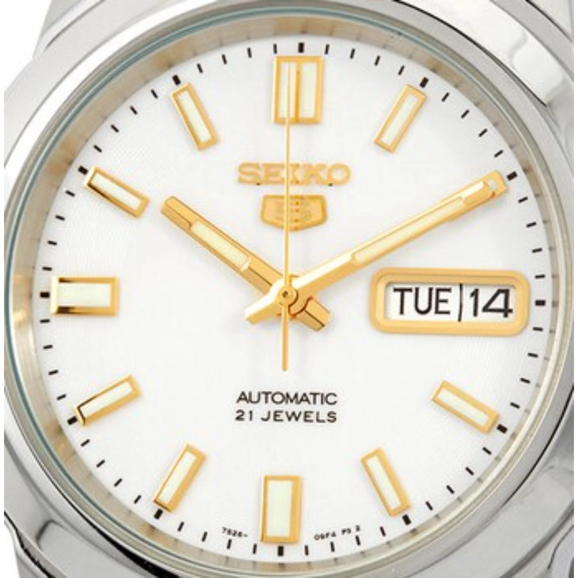 Seiko 5 Automatic White Dial Stainless Steel Strap Men's Watch SNKK07K1 - Image 3